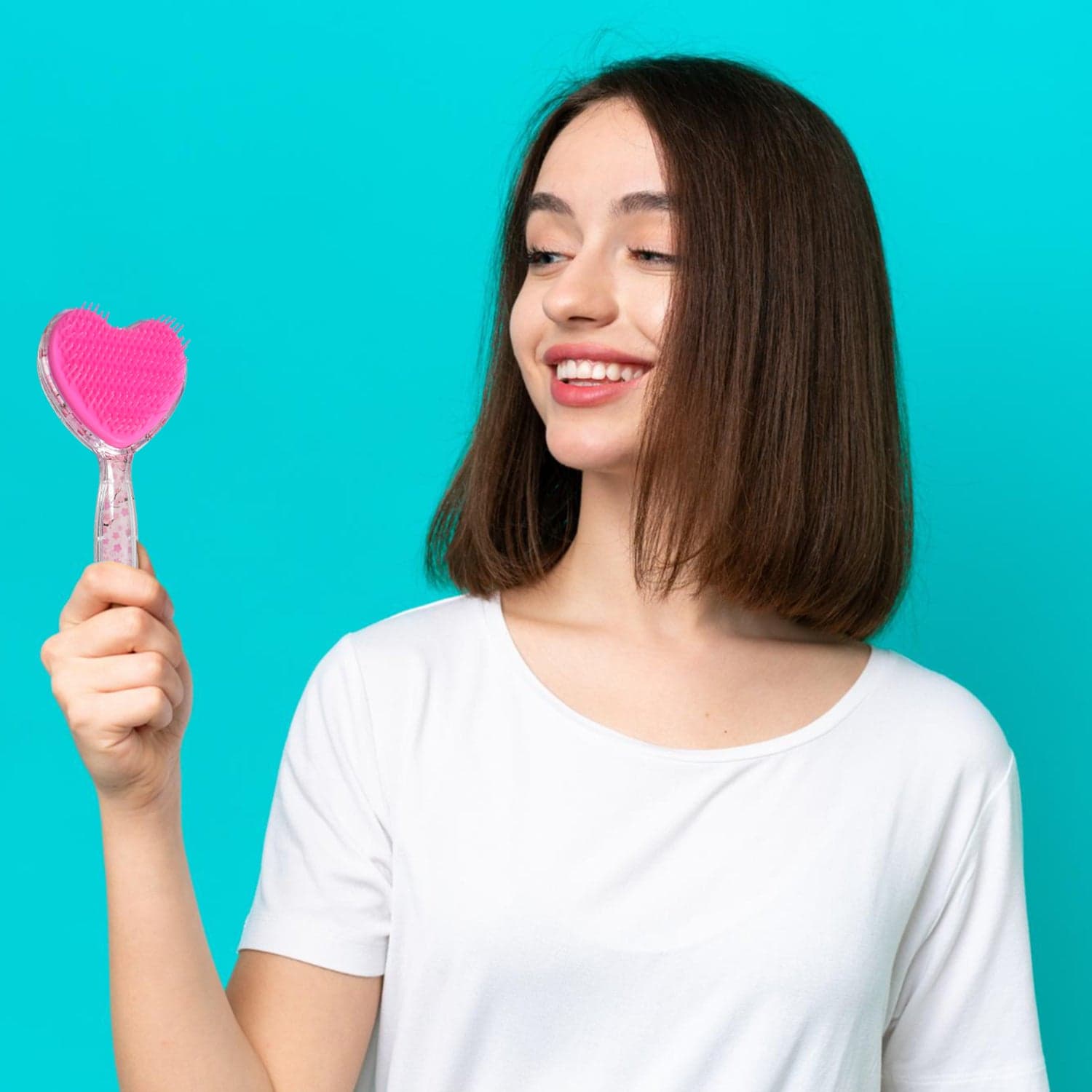 Heart Shape Hair Brush Massage Shower Comb (1 Pc), Hair accessories thumbnail 4