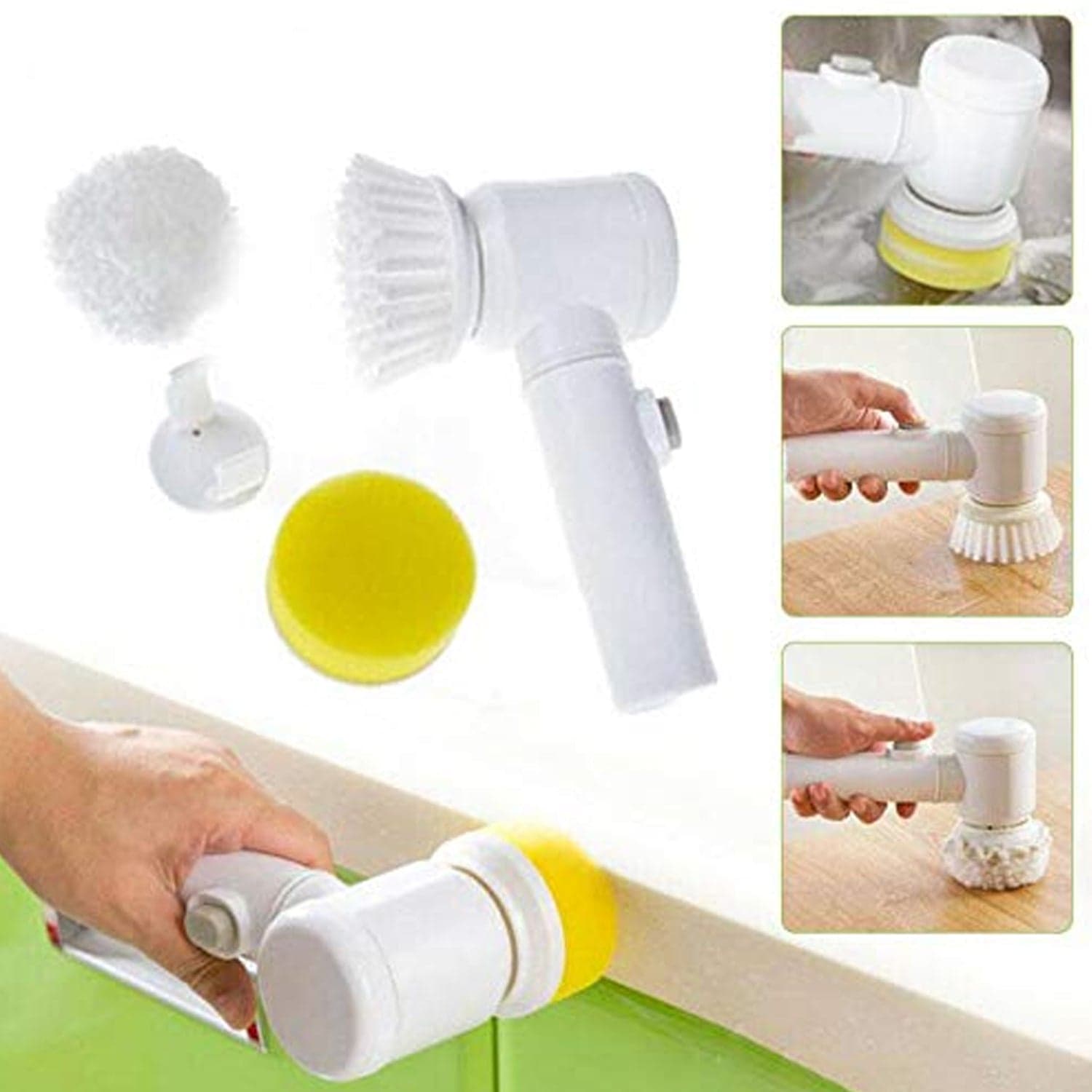 Portable Electric Cleaning Brush with 3 Replaceable Brush Heads (5 In 1) thumbnail 5
