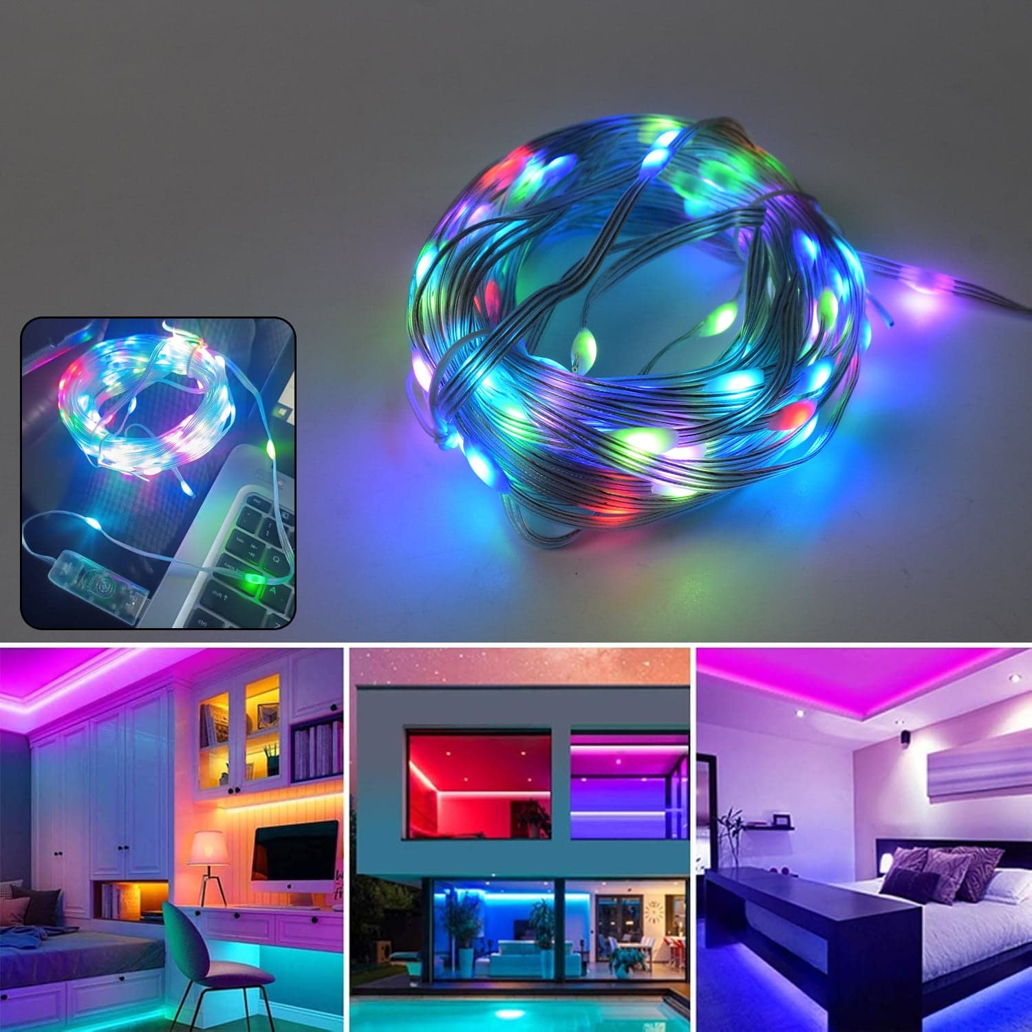 Multi Coloured 30M RGB LED Strip Lights (1 Pc / Loose) thumbnail 1