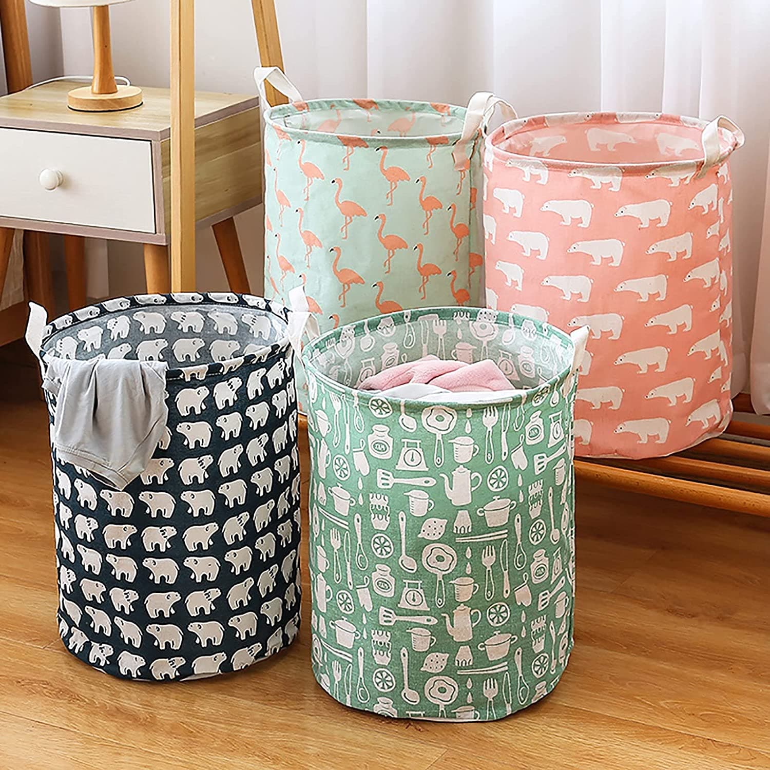Durable and Collapsible Laundry storage Bag with Handles Clothes & Toys Storage Foldable Laundry Bag for Dirty Clothes. thumbnail 3