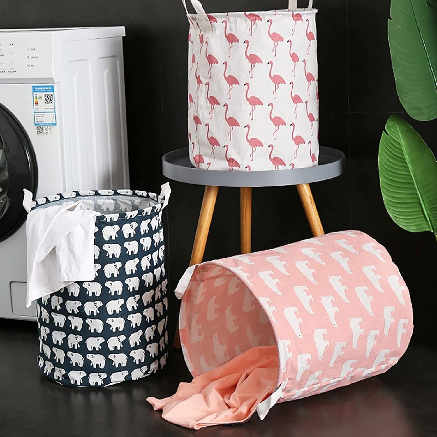 Durable and Collapsible Laundry storage Bag with Handles Clothes & Toys Storage Foldable Laundry Bag for Dirty Clothes. thumbnail 7