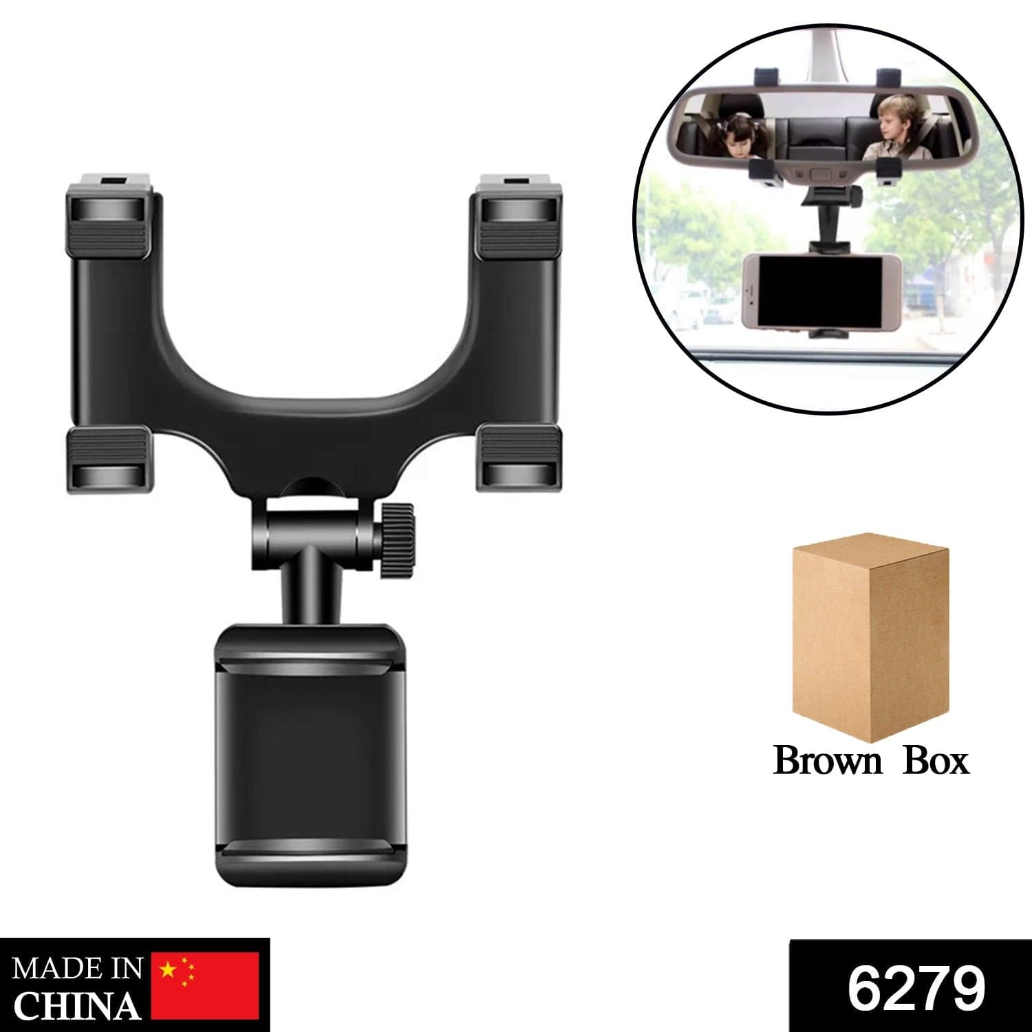 Rear View Mobile Holder Universal Vehicle Rear View Mirror Mobile phone Mount Stand thumbnail 2