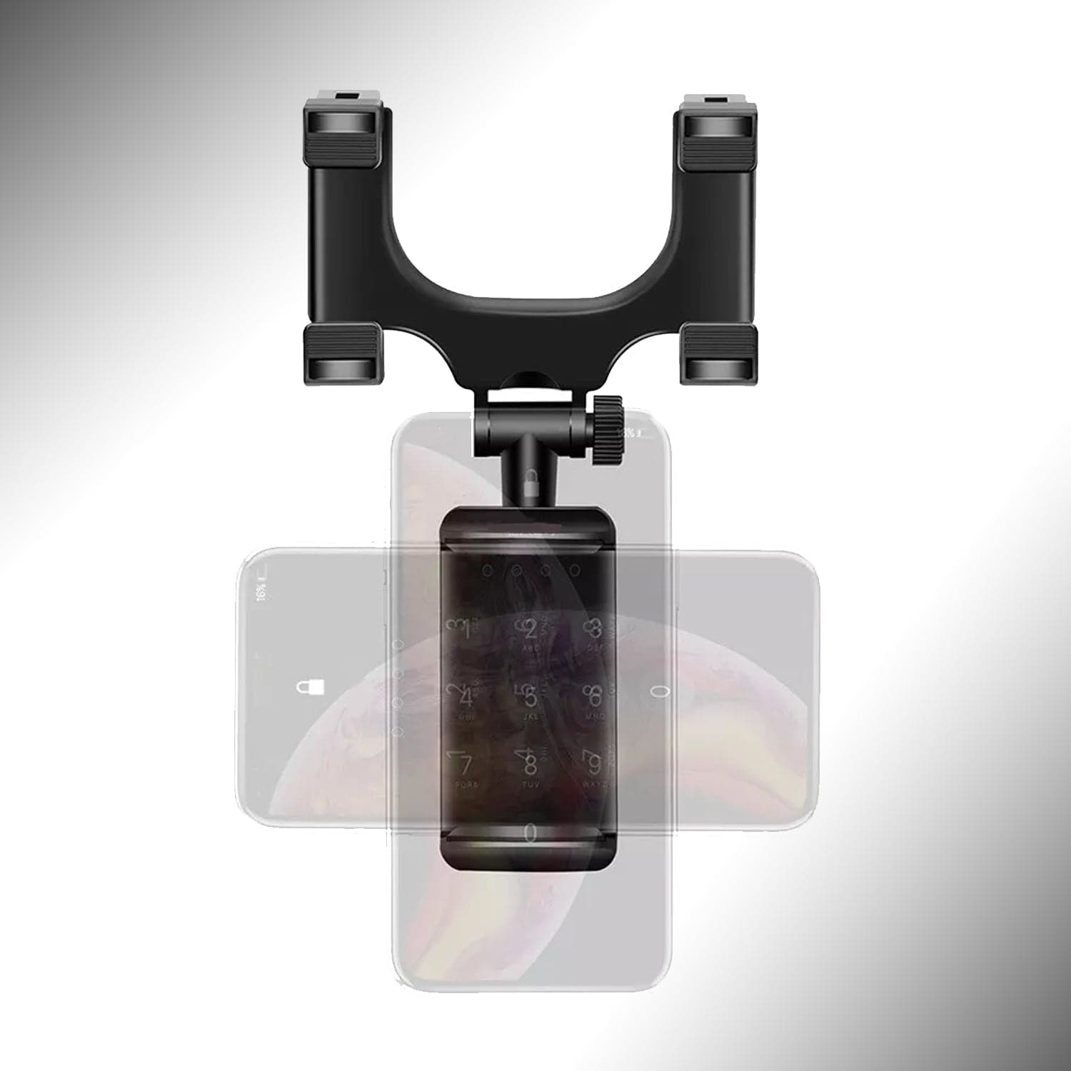 Rear View Mobile Holder Universal Vehicle Rear View Mirror Mobile phone Mount Stand thumbnail 5