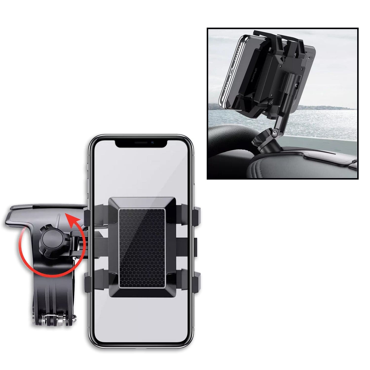 Car Mobile Phone Holder Mount Stand with 360 Degree. Stable One Hand Operational Compatible with Car Dashboard. thumbnail 5