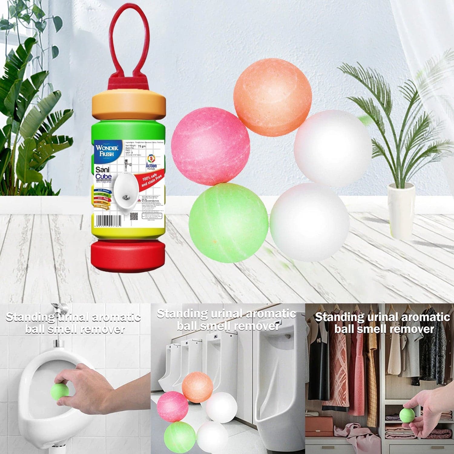 Urinal Deodorizing Blocks - 6-Piece Fragrance Cubes for Bathroom & Toilet Freshening thumbnail 1