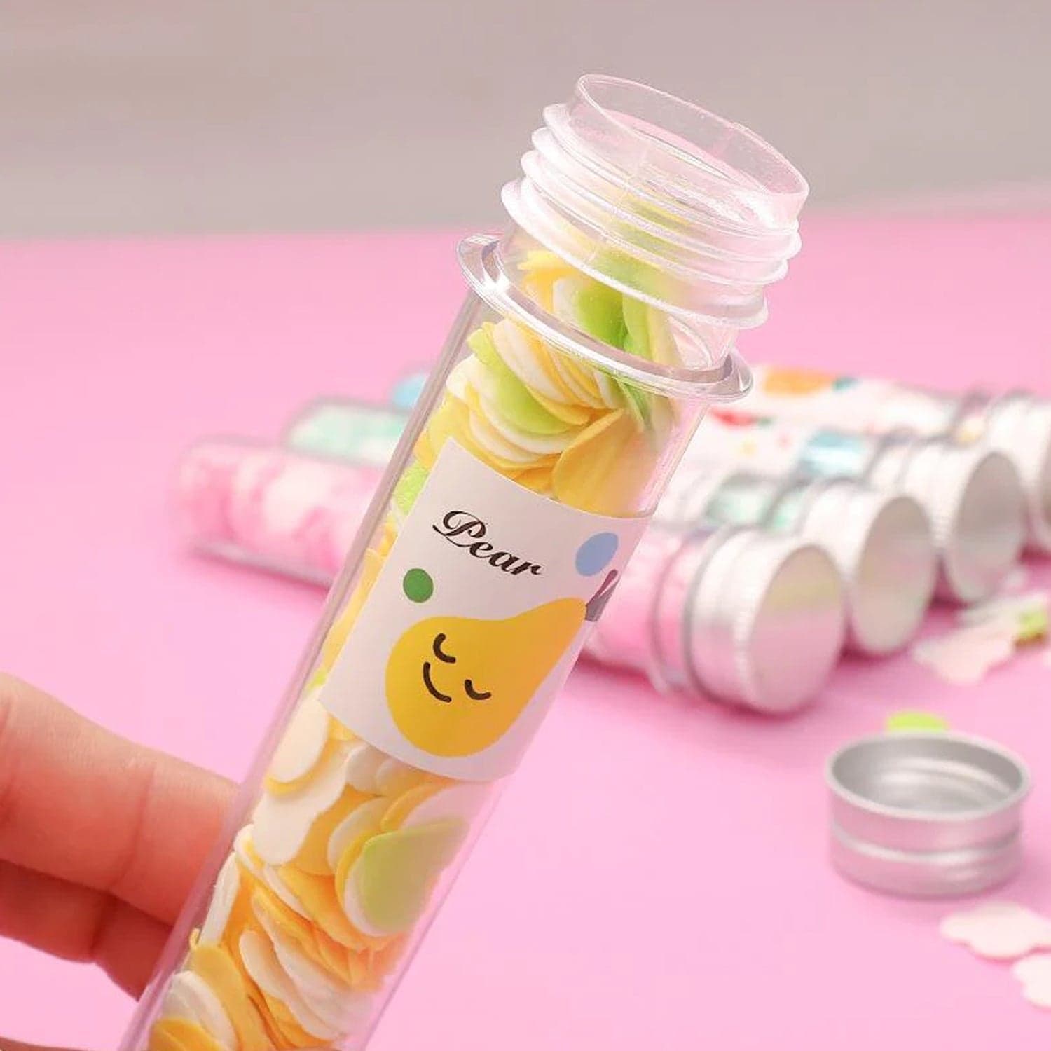 Portable Hand Washing Bath Flower Shape Paper Soap Strips In Test Tube Bottle thumbnail 1
