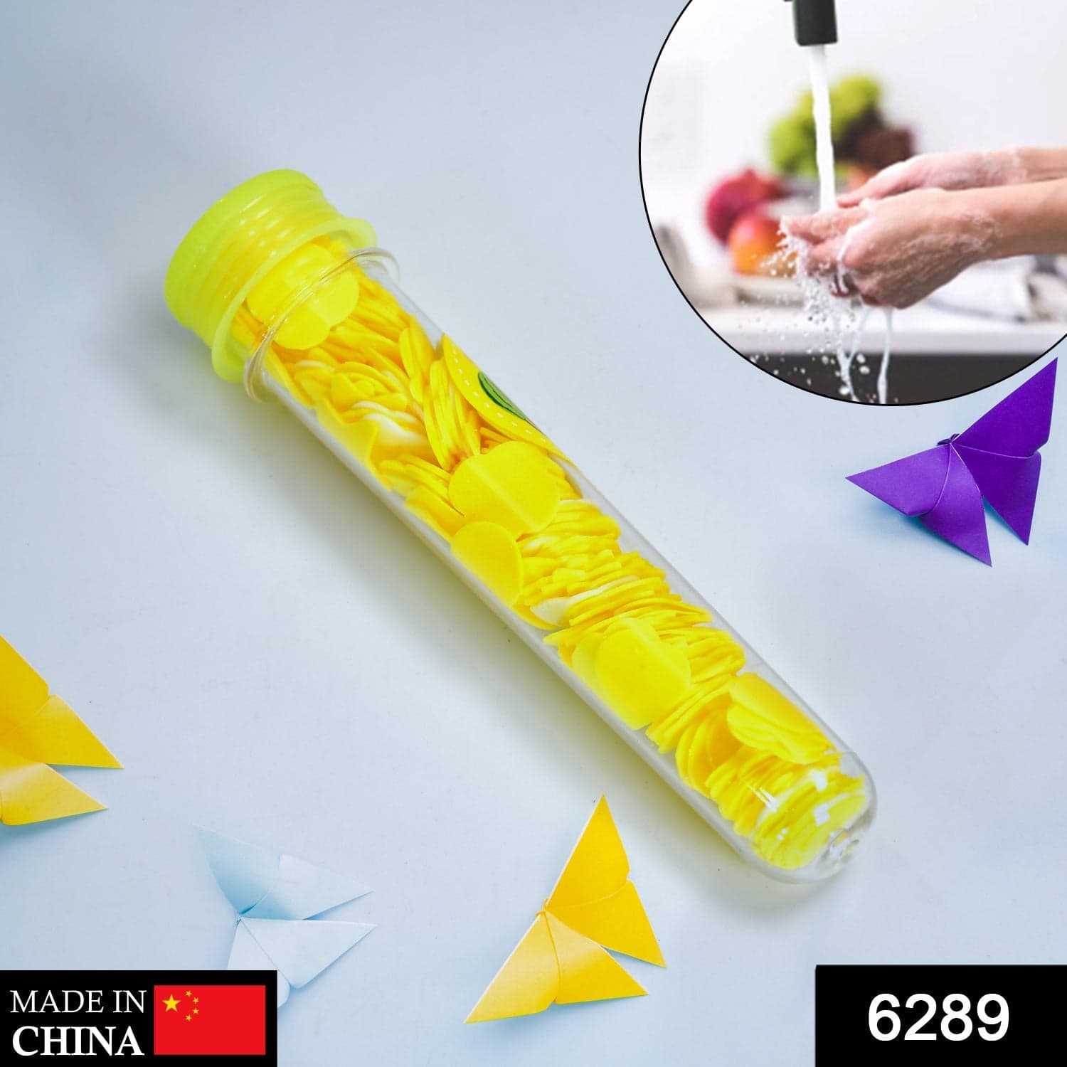 Portable Hand Washing Bath Flower Shape Paper Soap Strips In Test Tube Bottle thumbnail 2