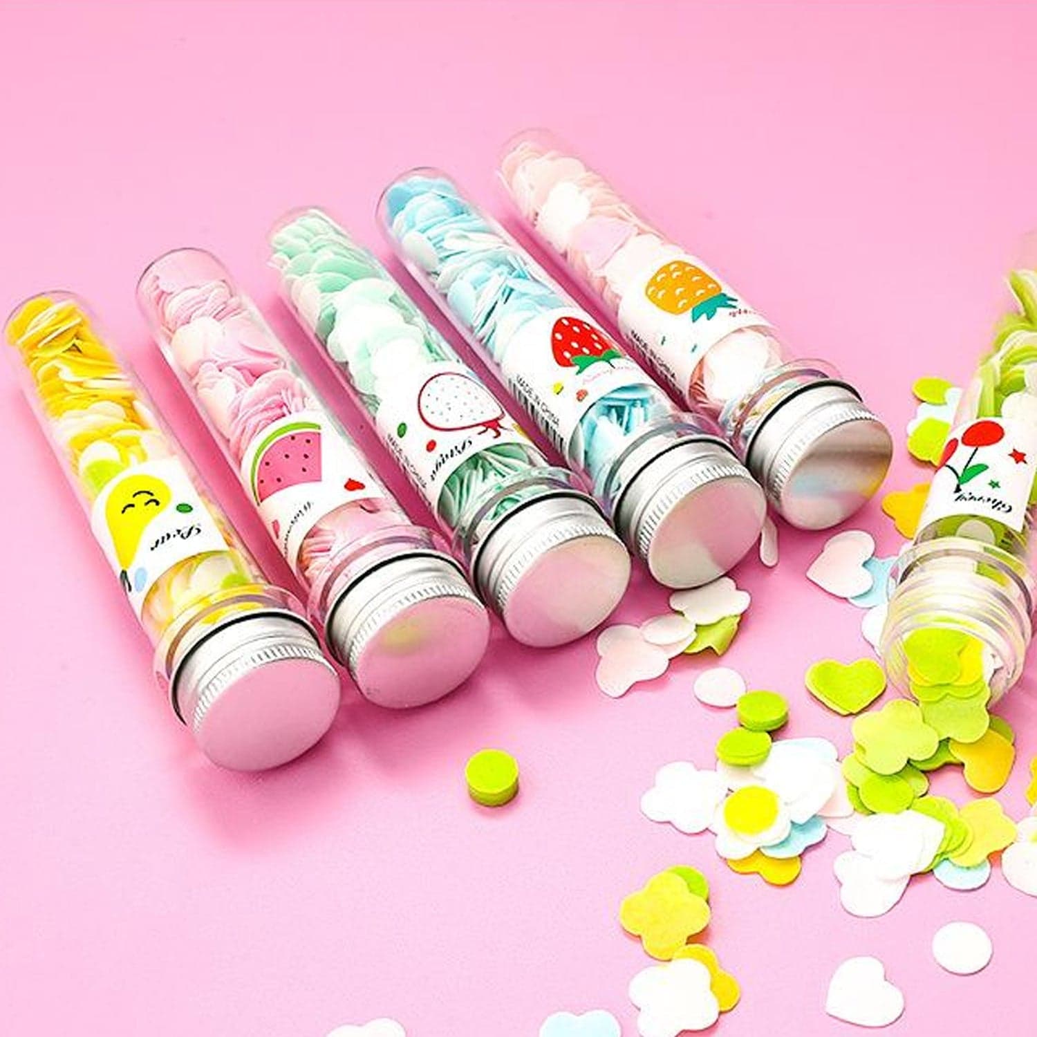 Portable Hand Washing Bath Flower Shape Paper Soap Strips In Test Tube Bottle thumbnail 3