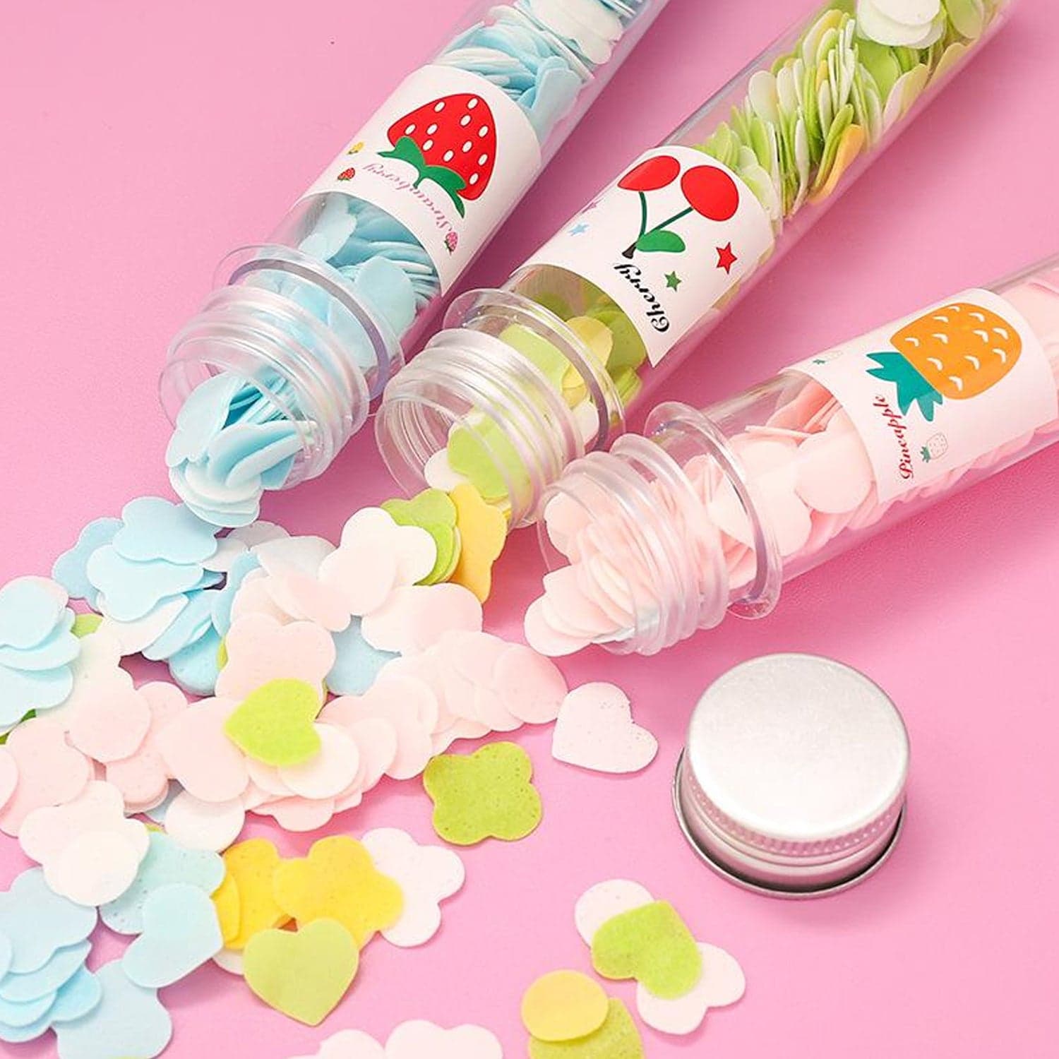 Portable Hand Washing Bath Flower Shape Paper Soap Strips In Test Tube Bottle thumbnail 6