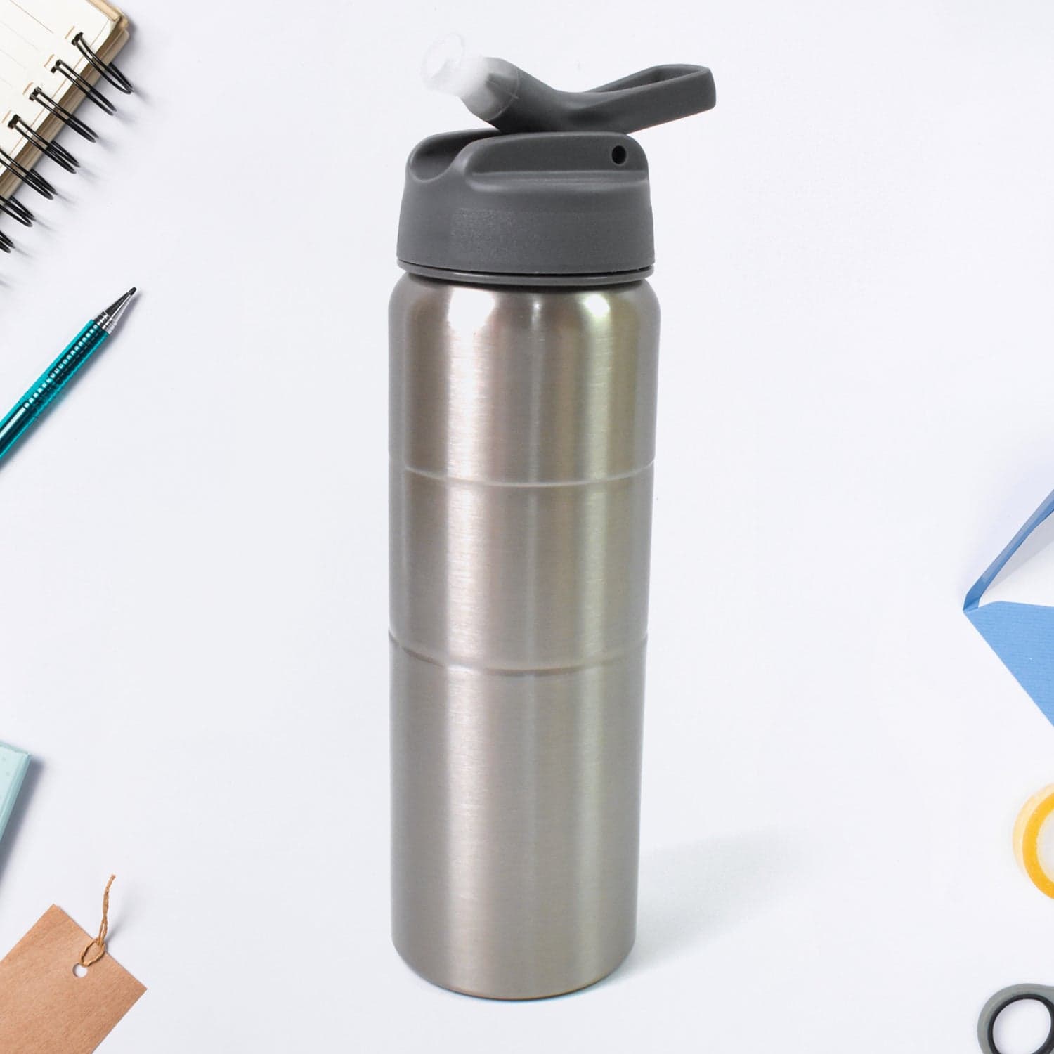 Steel Water Bottle | Fridge Water Bottle with straw (750ML) thumbnail 5
