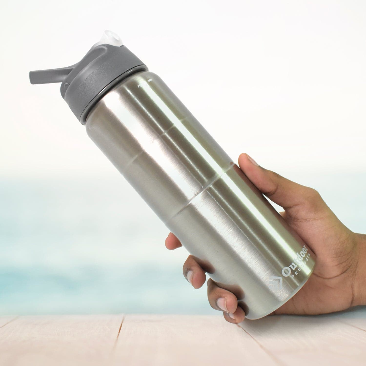Steel Water Bottle | Fridge Water Bottle with straw (750ML) thumbnail 6
