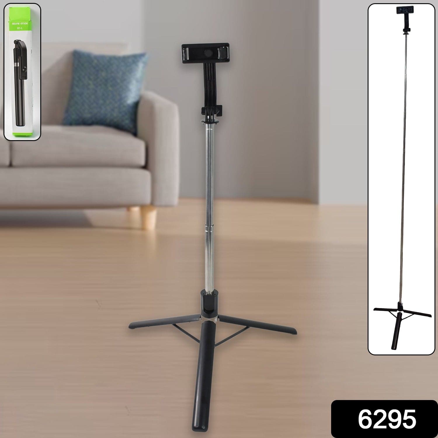 Selfie Stick with Tripod Stand (1 Pc / 160 Cm Long Approx) thumbnail 2