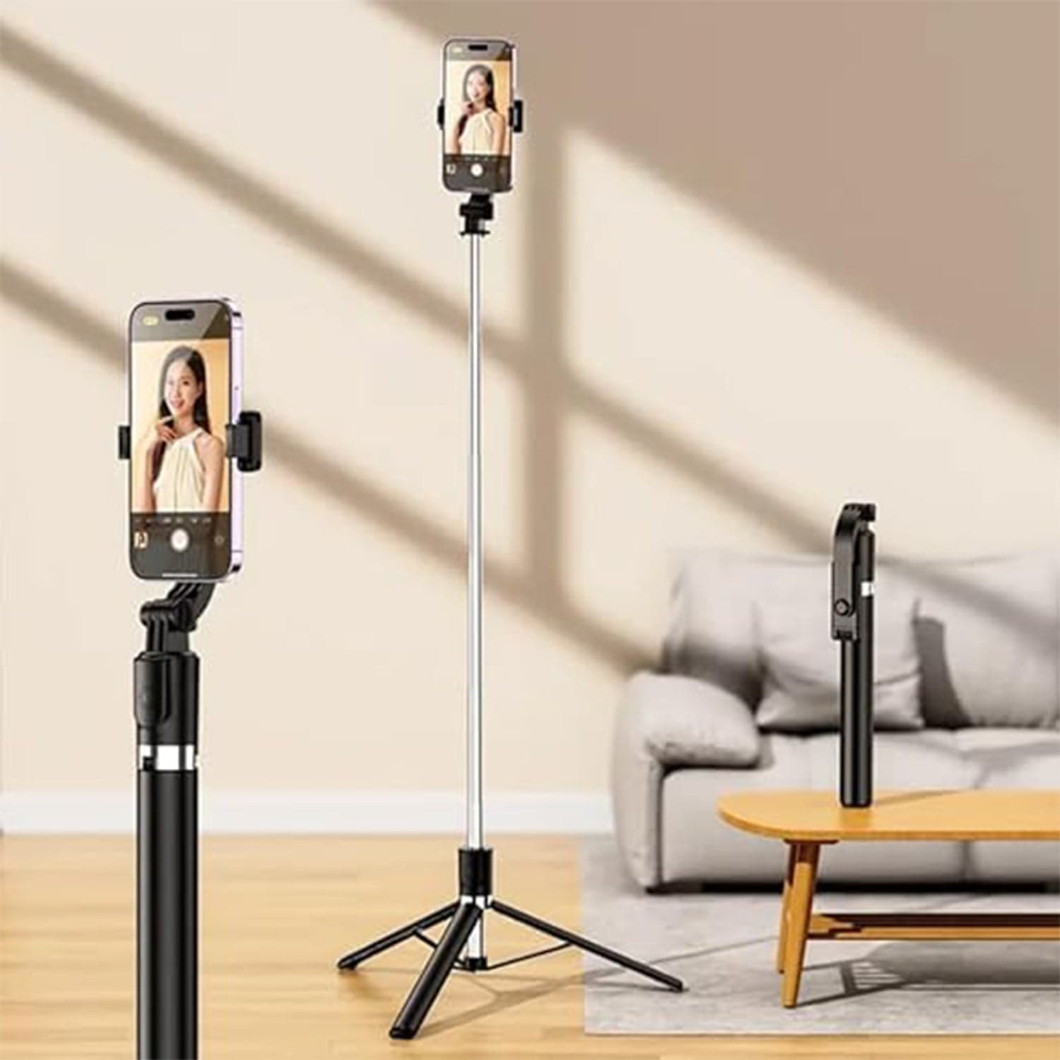 Selfie Stick with Tripod Stand (1 Pc / 160 Cm Long Approx) thumbnail 6