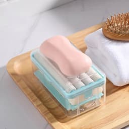 2-In-1 Portable Soap Dish & Dispenser Of Multifunctional Soap Holder With Roller & Drain Holes For Bathroom