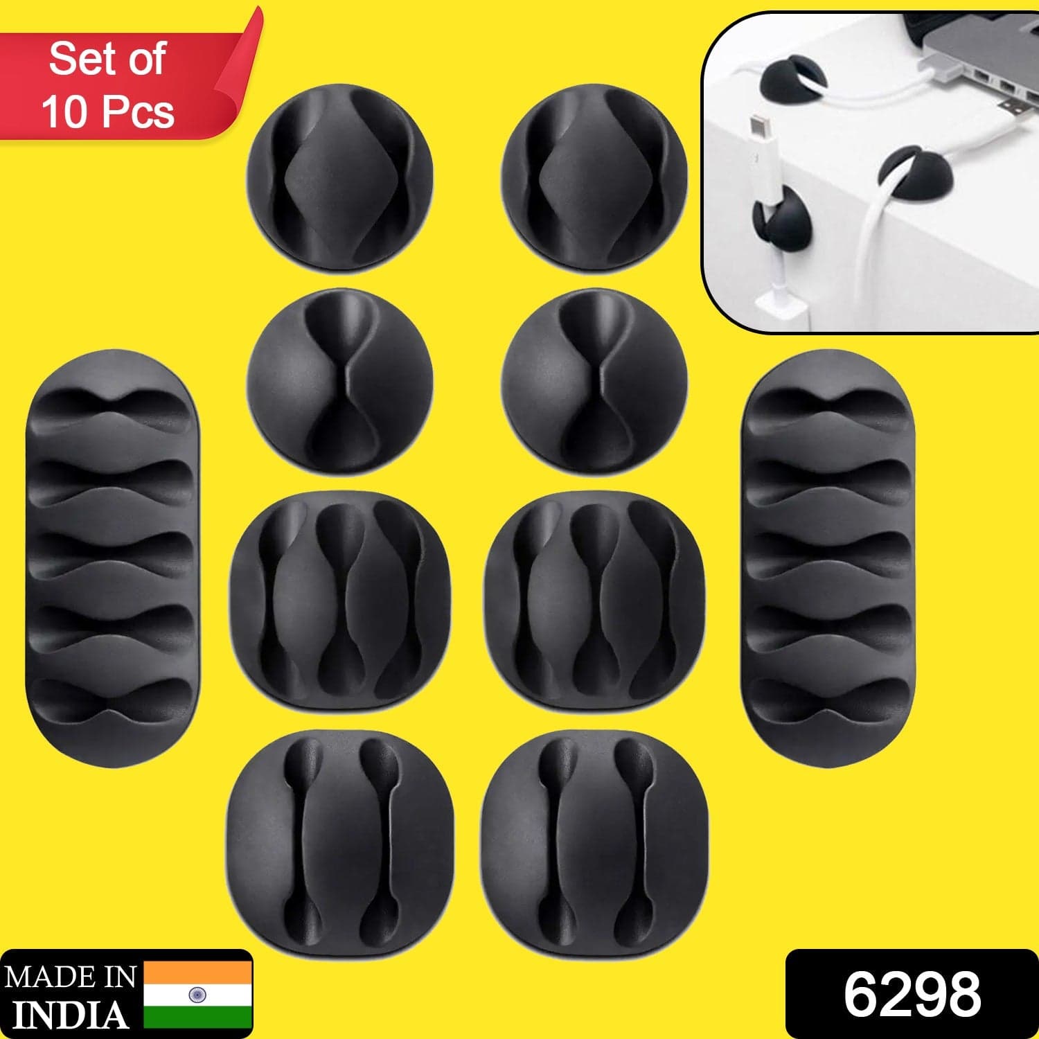 Cable Holder & Supporter of Secure & Organize All Types of Cables (10 Pc) thumbnail 2