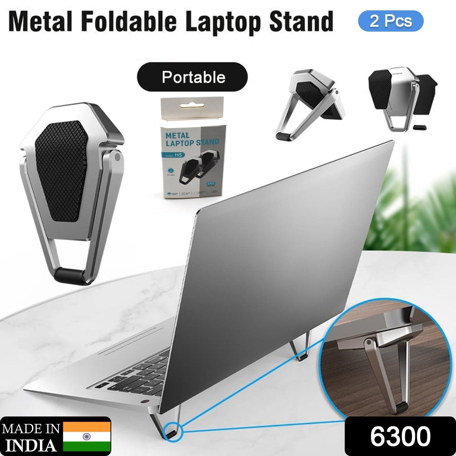Mini Premium Metal Folding Portable Stand Compatible With Every Laptop thumbnail 2