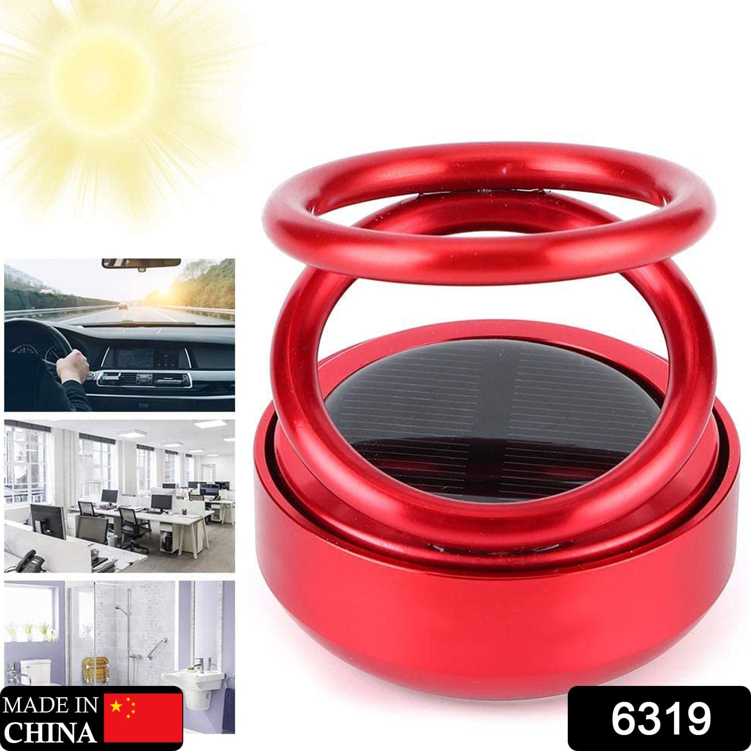 Solar Car Aroma Diffuser 360° Rotating Design, Air Freshener for Car, Home, Office thumbnail 2