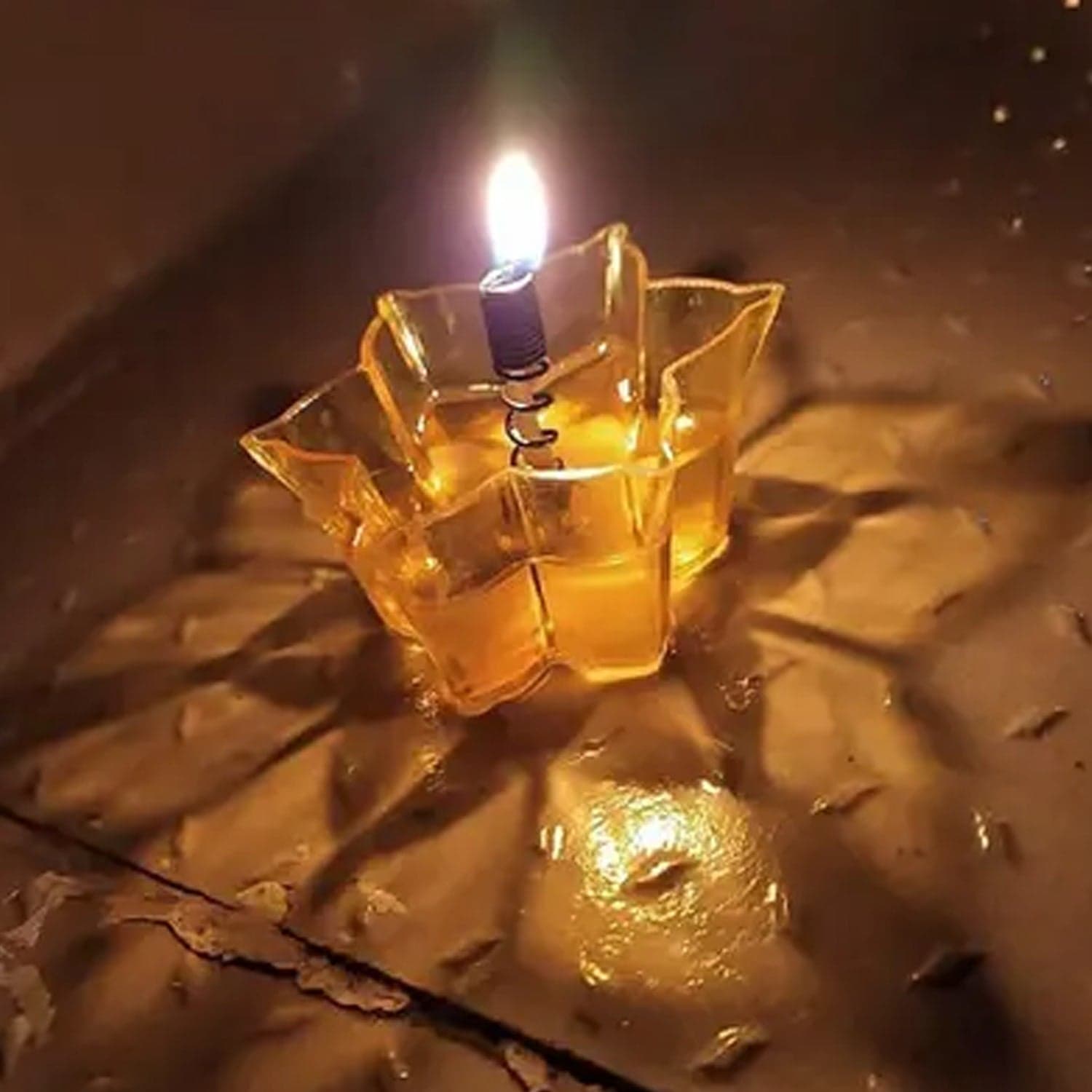 Magical Reflection Diya Set with 6 Attractive Design Cup Set Of 12 Pieces, Diwali thumbnail 3