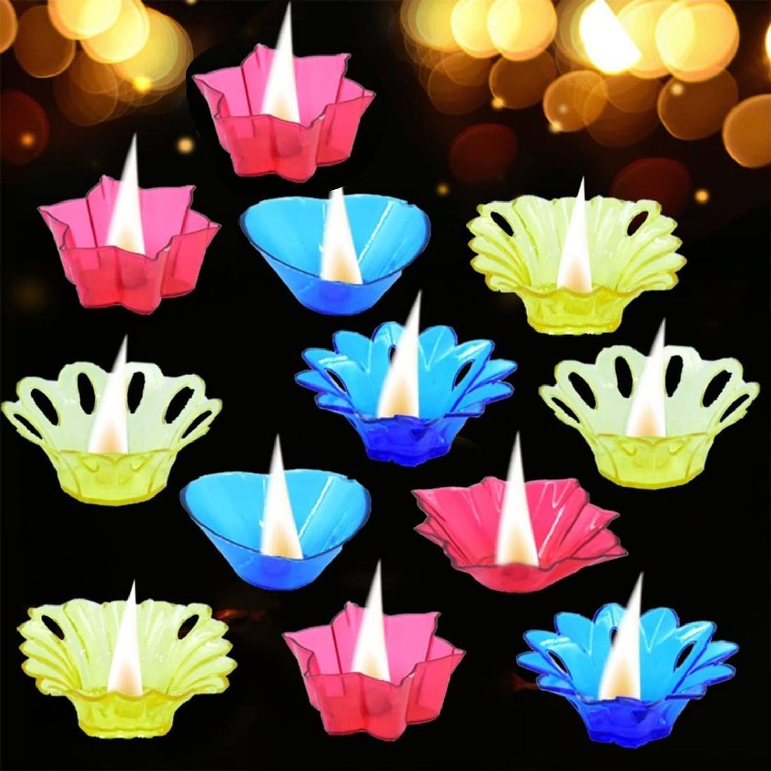 Magical Reflection Diya Set with 6 Attractive Design Cup Set Of 12 Pieces, Diwali thumbnail 6