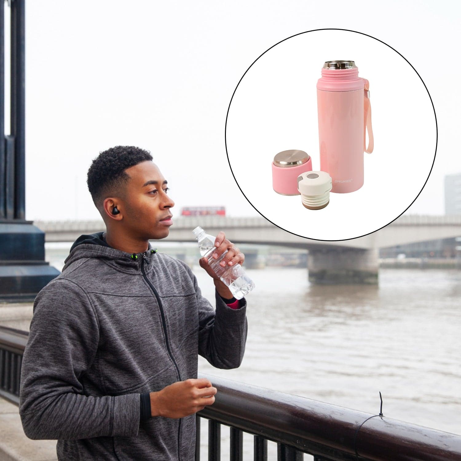 Stainless Steel Vacuum Insulated water Bottle 600ml Approx thumbnail 3