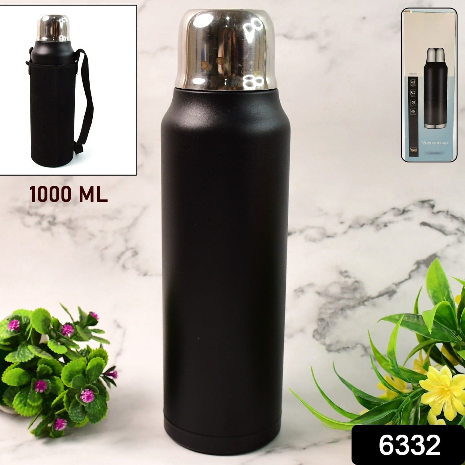 Stainless Steel Vacuum Water Bottle of Hot & Cold Insulated Flask (1000 ML Approx) thumbnail 2