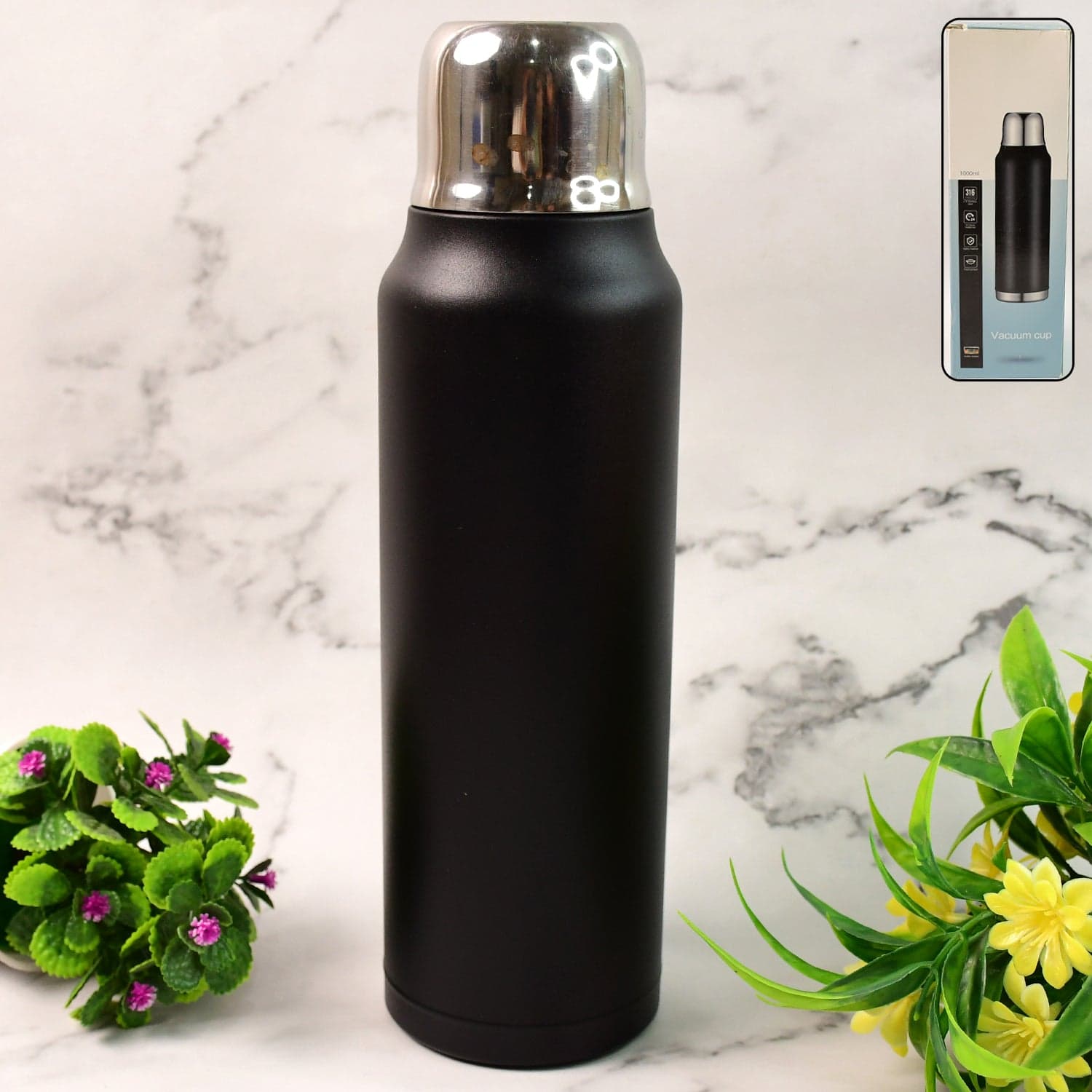 Stainless Steel Vacuum Water Bottle of Hot & Cold Insulated Flask (1000 ML Approx) thumbnail 6
