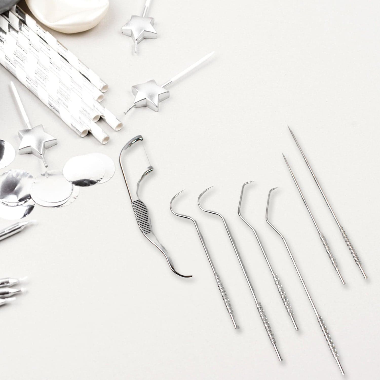 7 IN 1 STAINLESS STEEL TOOTHPICK FLOSSIER SET (1 SET / With Case) thumbnail 3