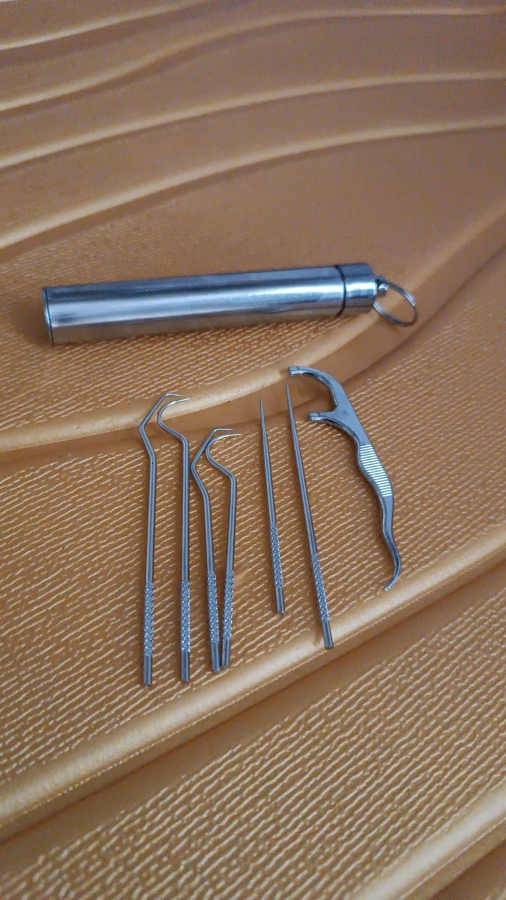 7 IN 1 STAINLESS STEEL TOOTHPICK FLOSSIER SET (1 SET / With Case) thumbnail 7