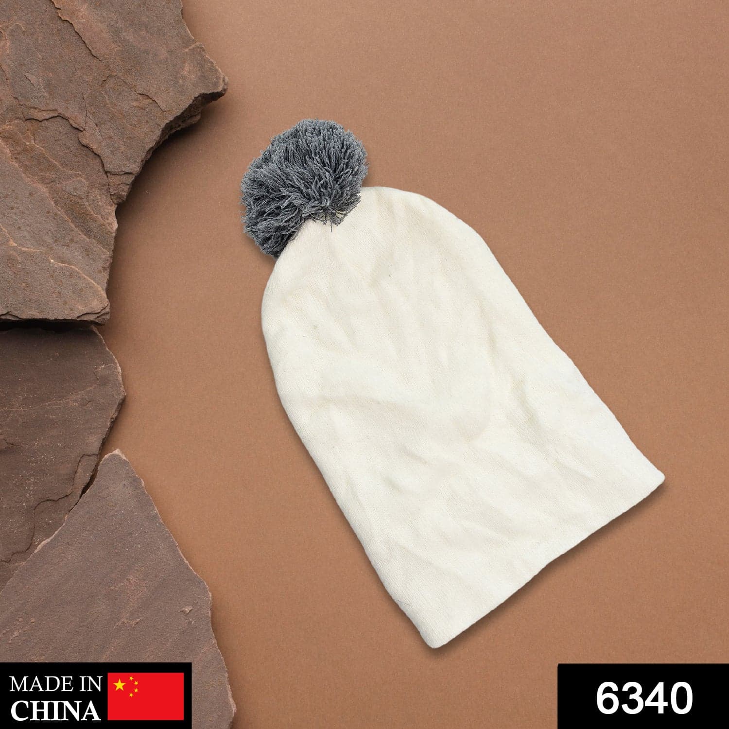 Men's and Women's Skull Slouchy Winter Woolen Knitted Black Inside Fur Beanie Cap. FB thumbnail 2