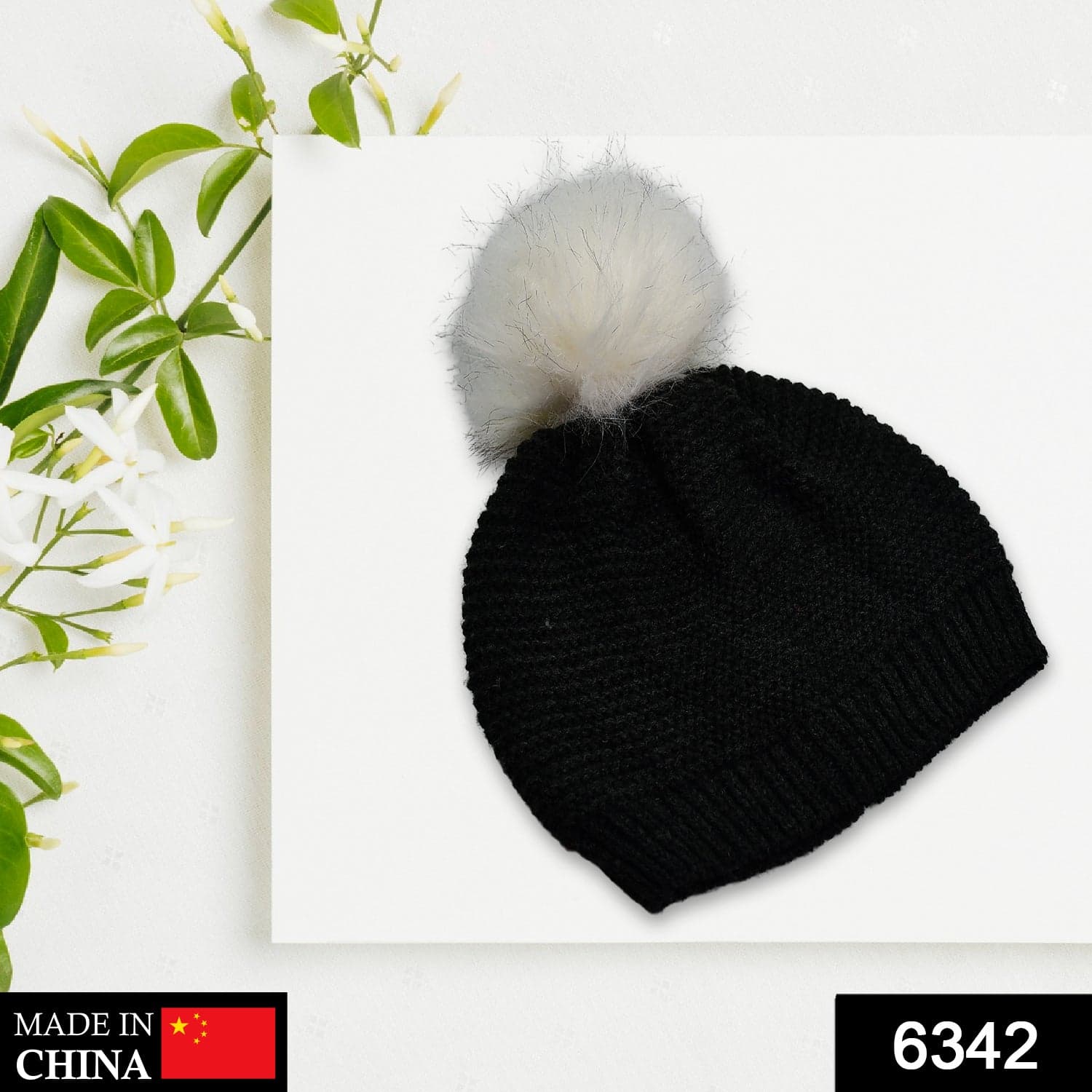 Men's and Women's Skull Slouchy Winter Woolen Knitted Black Inside Fur Beanie Cap. ID-6342 thumbnail 2