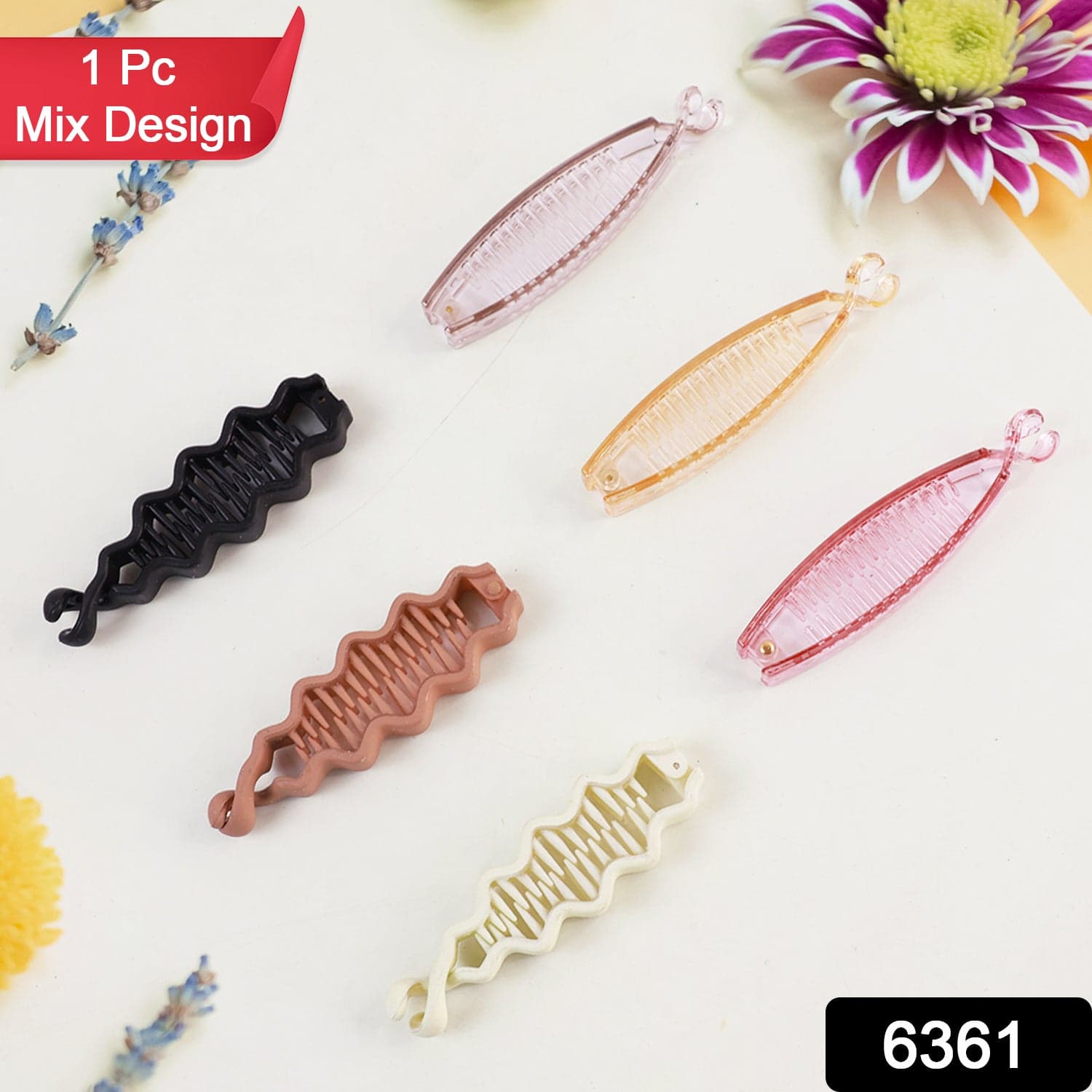 Plastic Hair Claw Clips Strong Clips (1 Pc / Mix Color), Hair accessories thumbnail 2