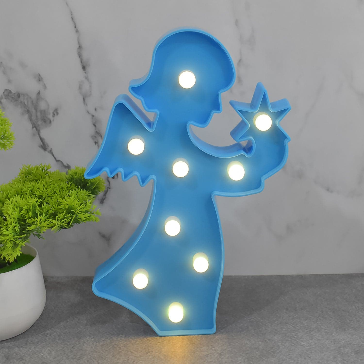 LED Angel Shape Night Light Desk Lamp (1 Pc / Battery Not Included) thumbnail 4