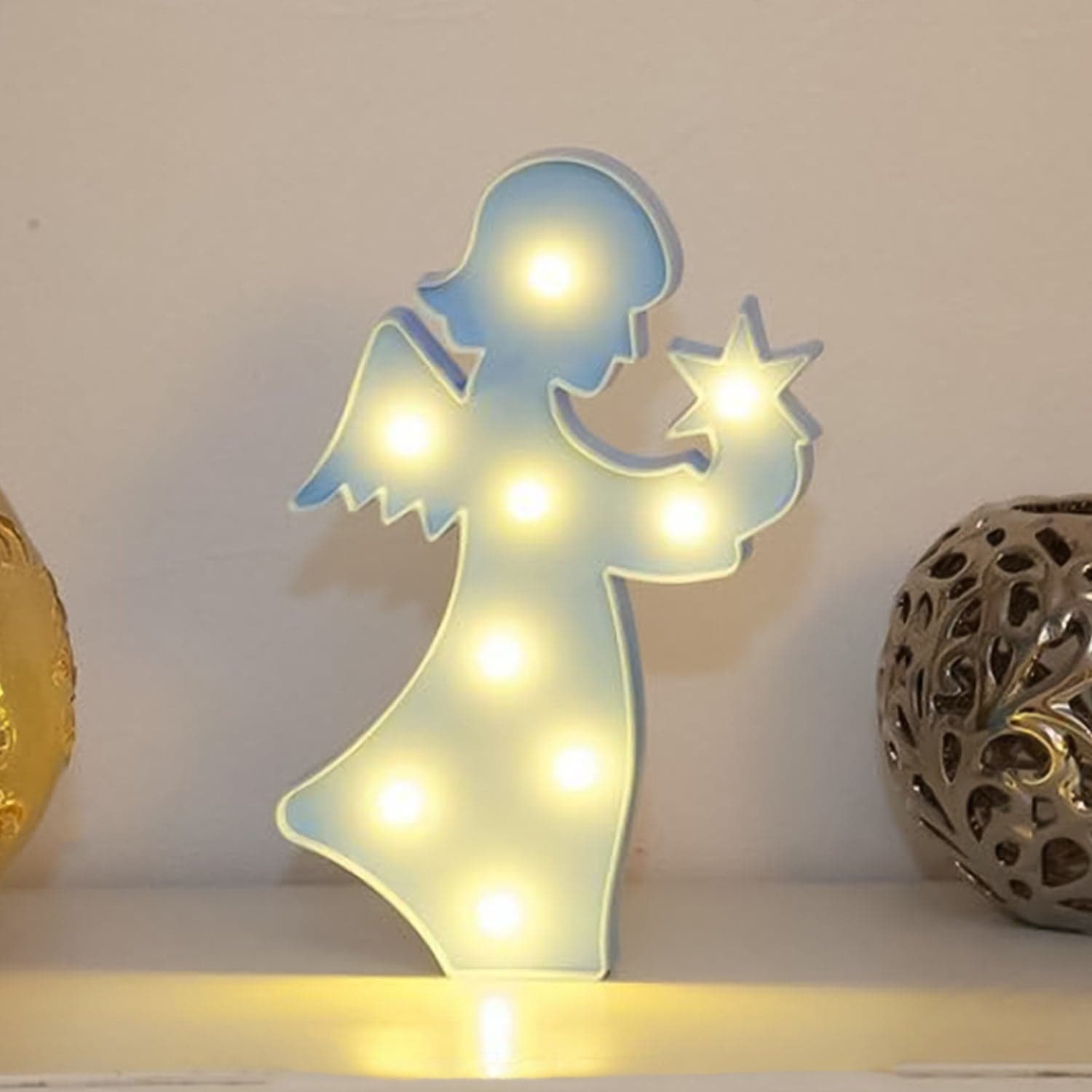 LED Angel Shape Night Light Desk Lamp (1 Pc / Battery Not Included) thumbnail 6