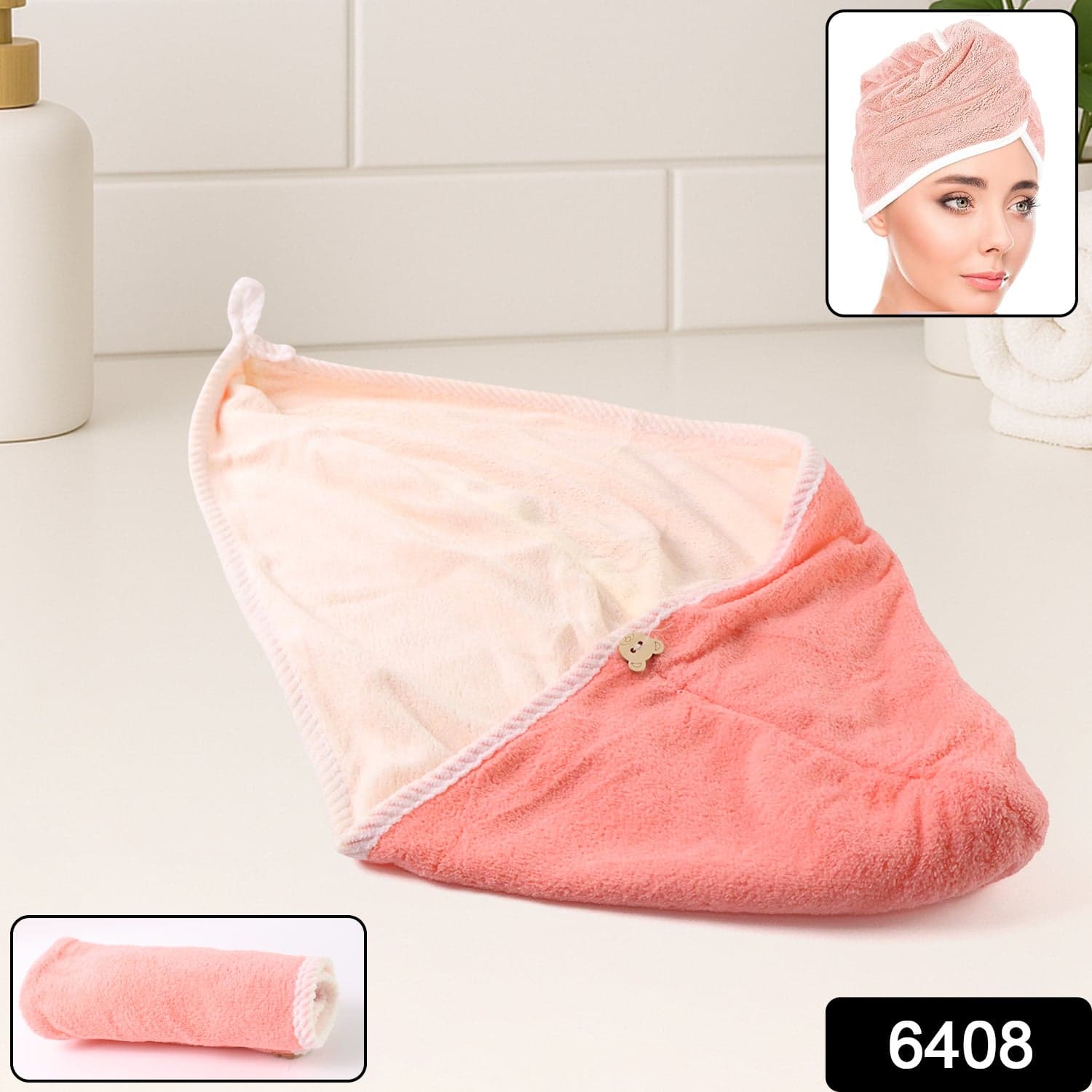 Hair Drying Magic Hair Cap Towel Wrap for Women Bath Towels (1 pc), Hair accessories thumbnail 2