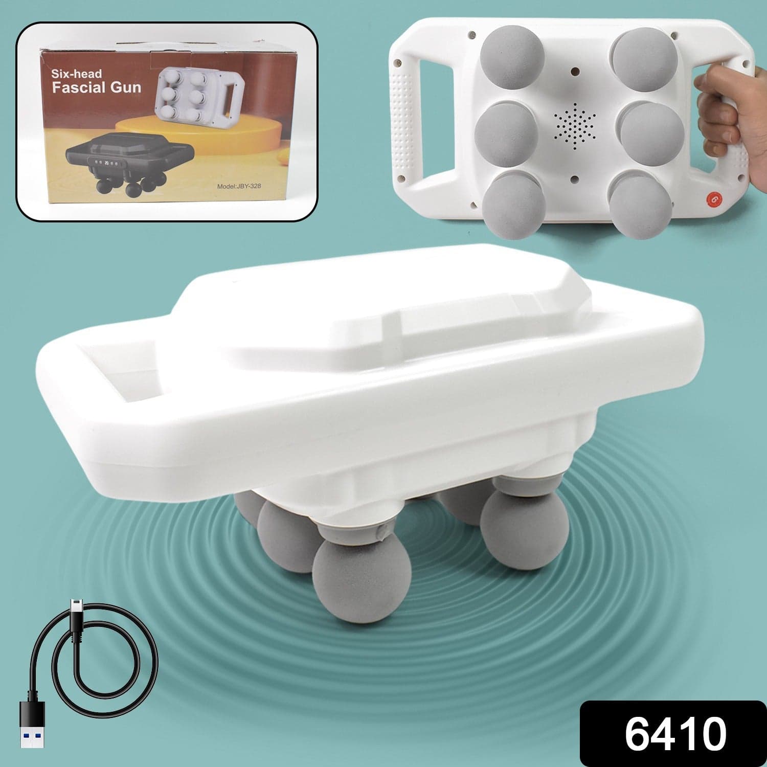 Handheld Full Body Massager 6-Head Massage Gun (1 Pc / Mix Color) thumbnail 2