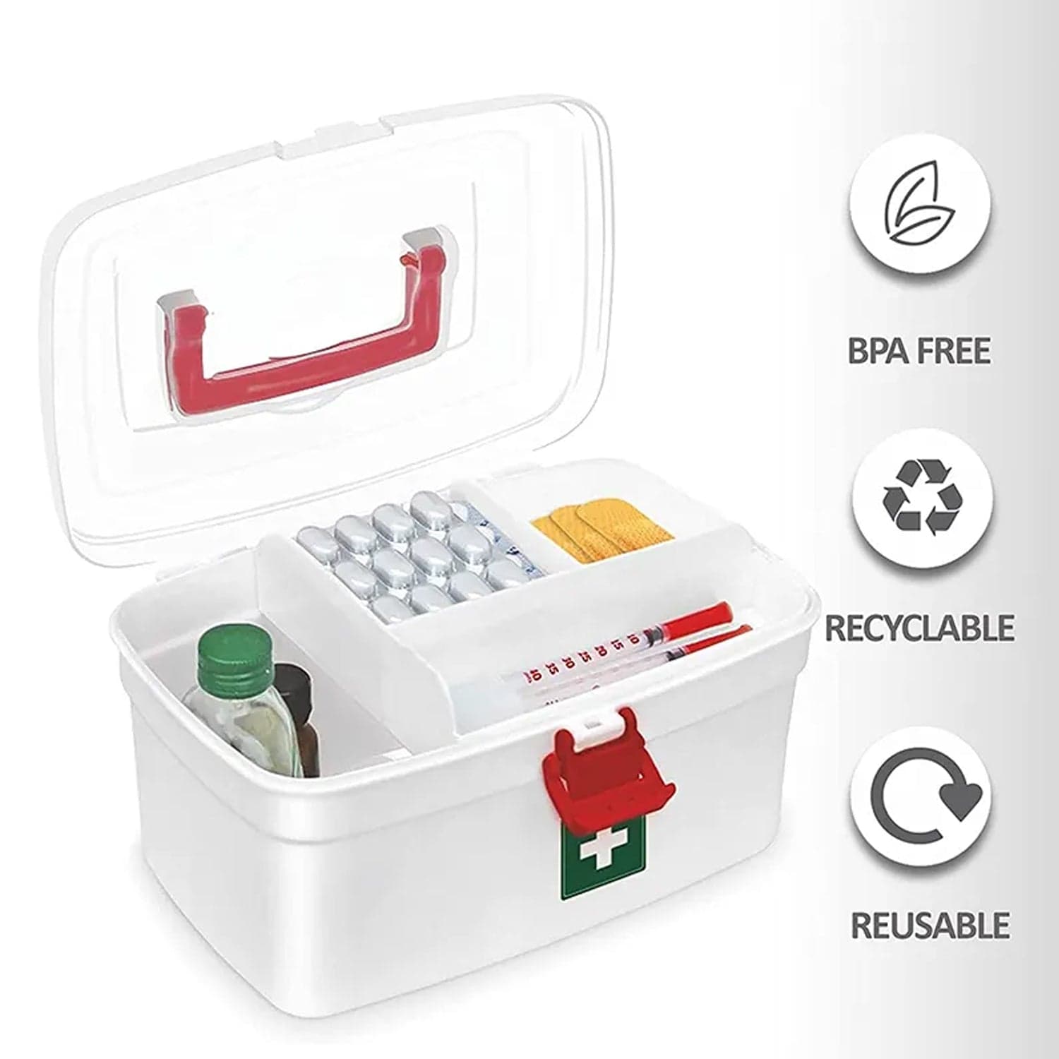 Medical Storage Box with Detachable Tray & Handle thumbnail 3