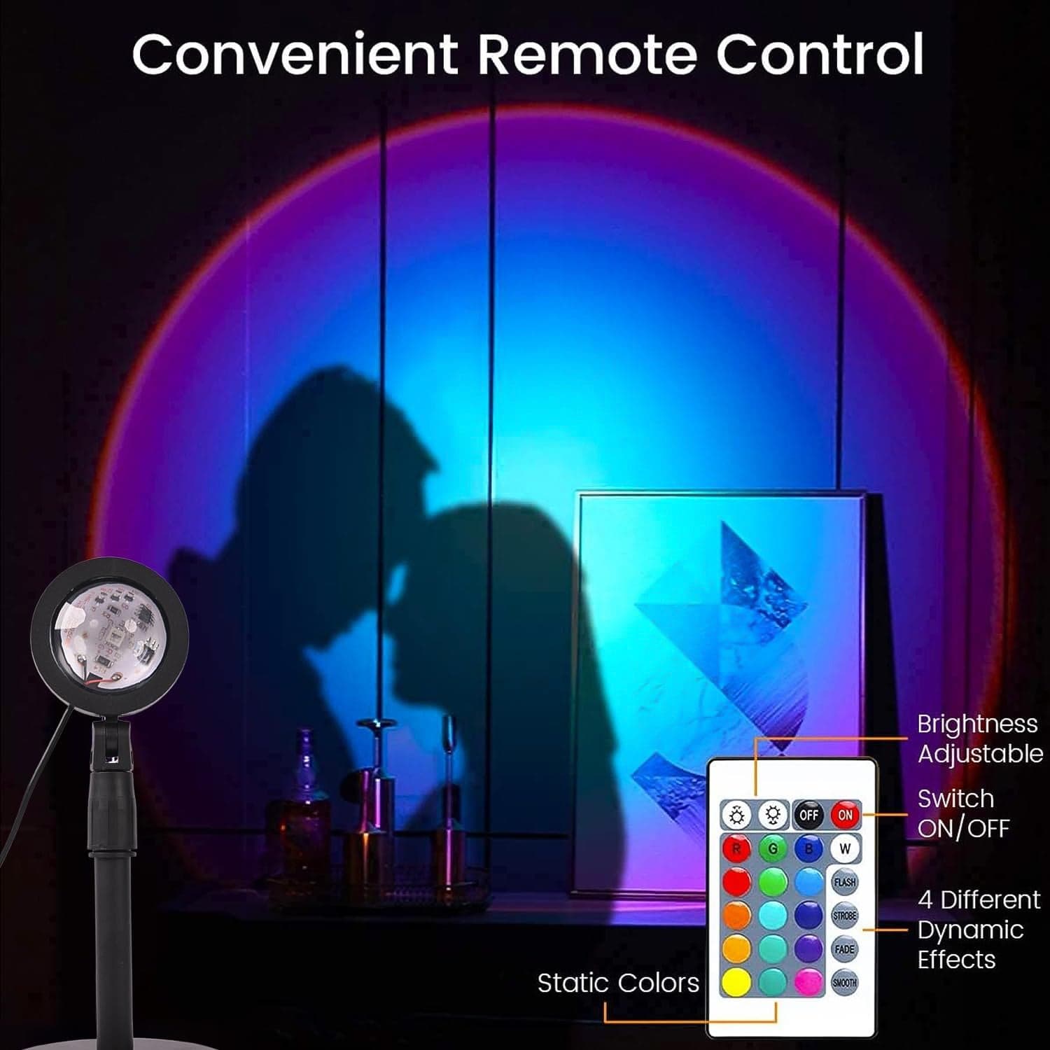 Multi Colors Sunset Lamp, Sunset Projection Lamp LED Night Lights thumbnail 3