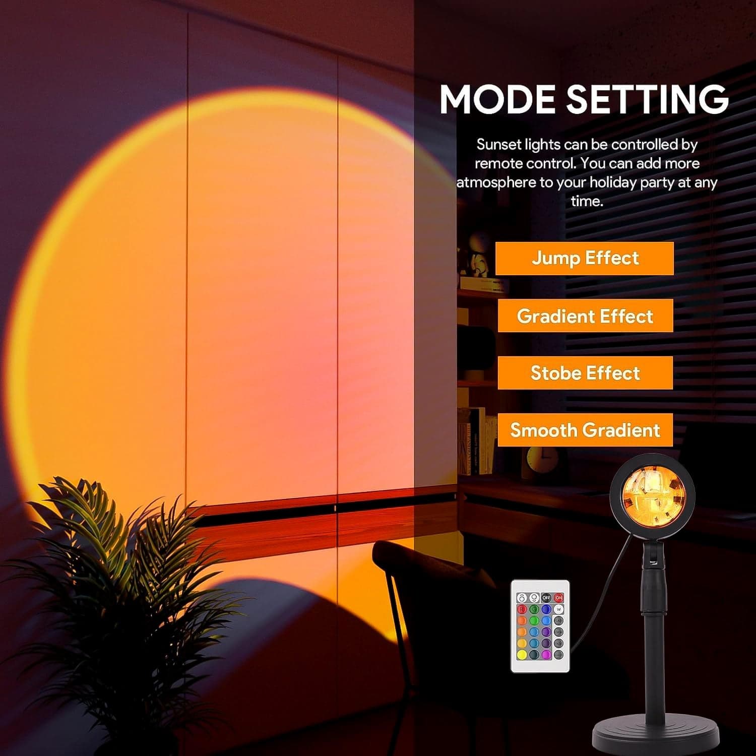 Multi Colors Sunset Lamp, Sunset Projection Lamp LED Night Lights thumbnail 4