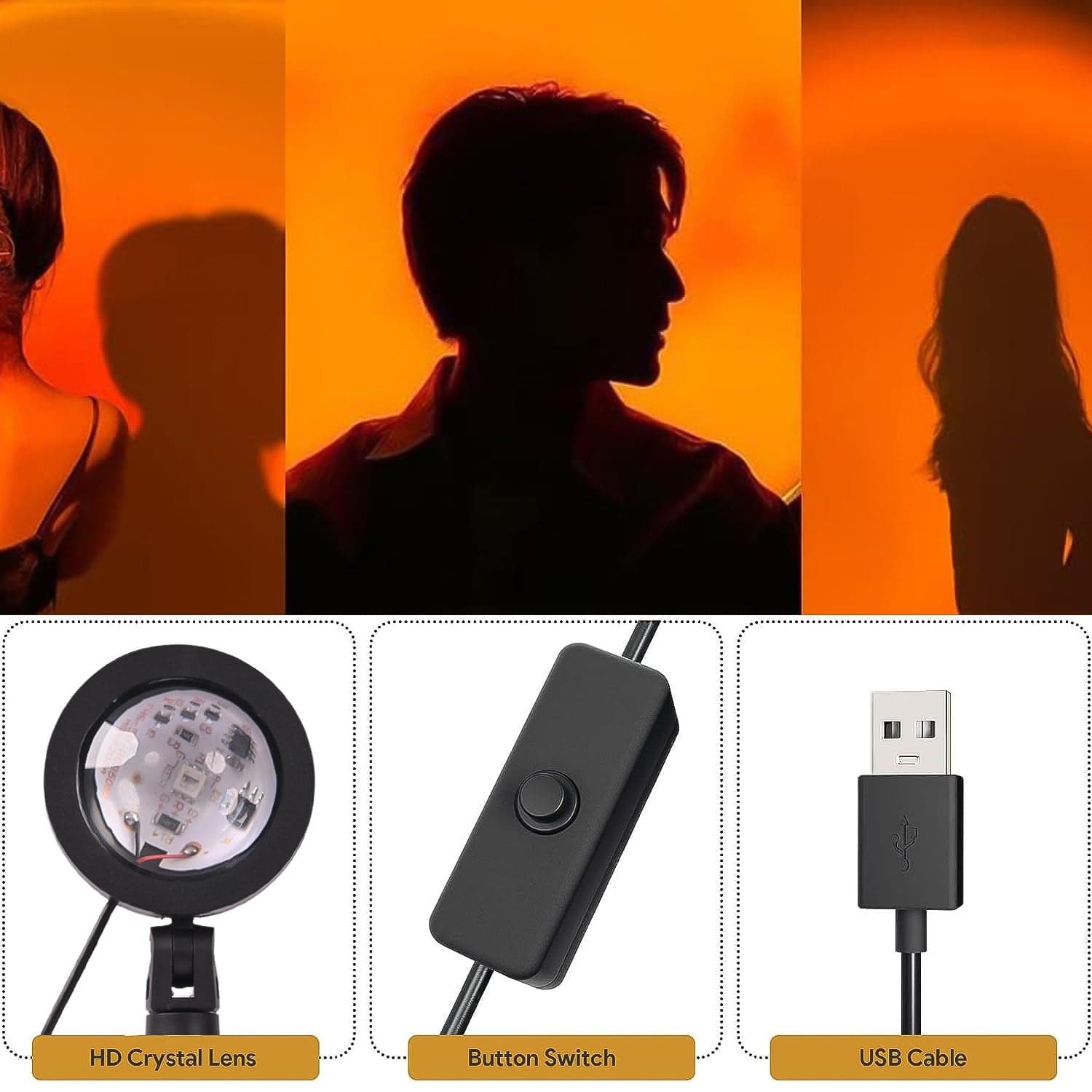 Multi Colors Sunset Lamp, Sunset Projection Lamp LED Night Lights thumbnail 9