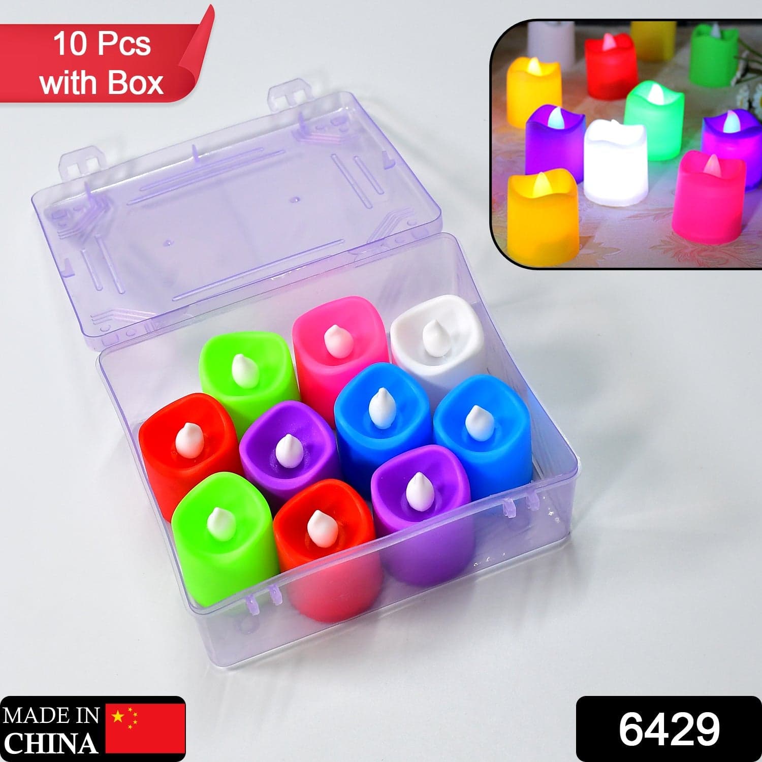 10Pcs Festival Decorative - Led Tealight Candles | Battery Operated Candle Ideal For Party thumbnail 2