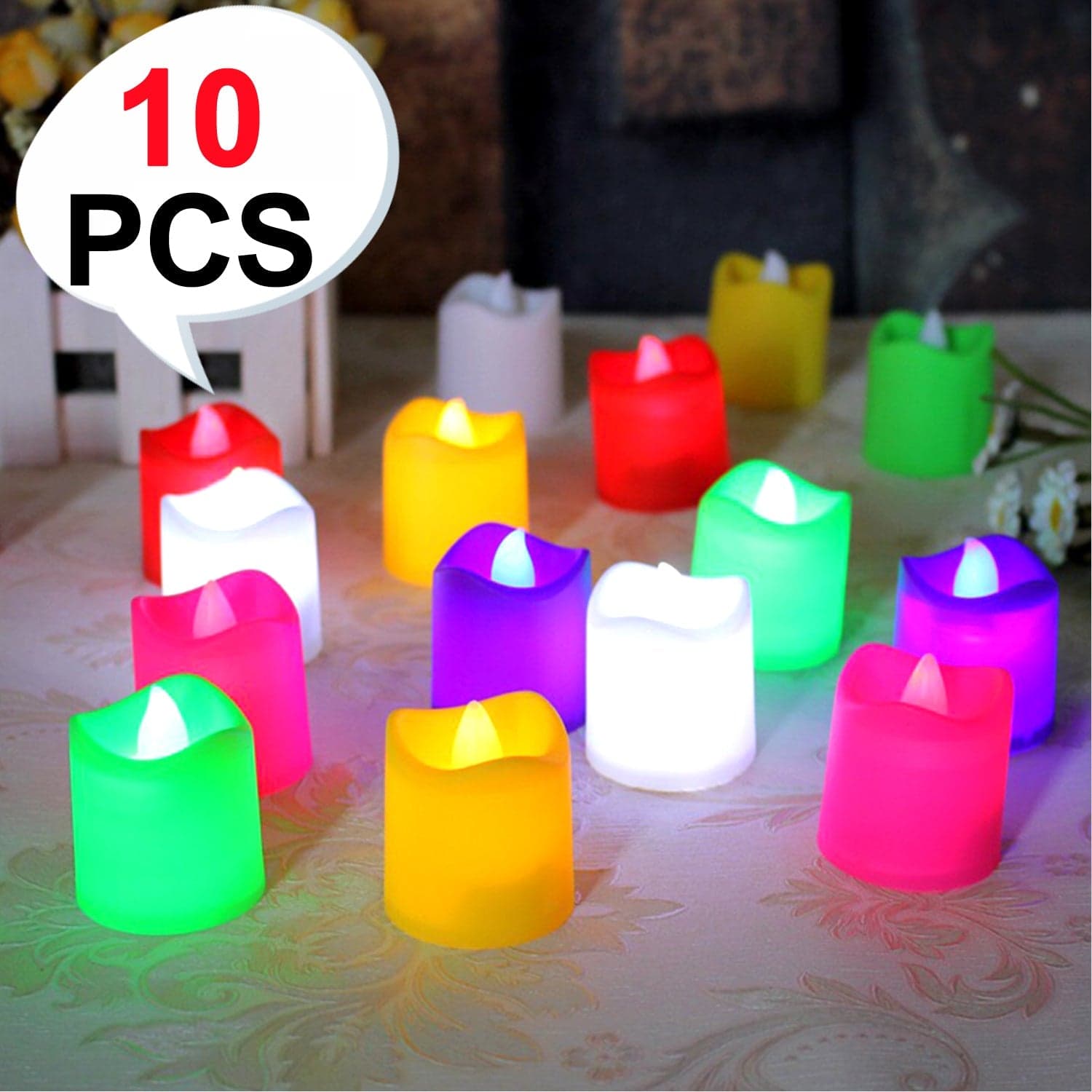 10Pcs Festival Decorative - Led Tealight Candles | Battery Operated Candle Ideal For Party thumbnail 8