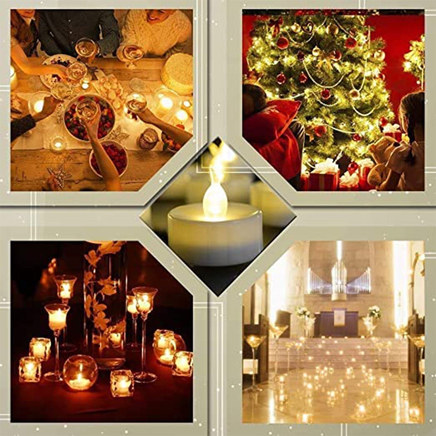 8-Piece Battery Operated Flameless Floating Candles In Transparent Box Of Decorative Wedding Tea Lights thumbnail 4