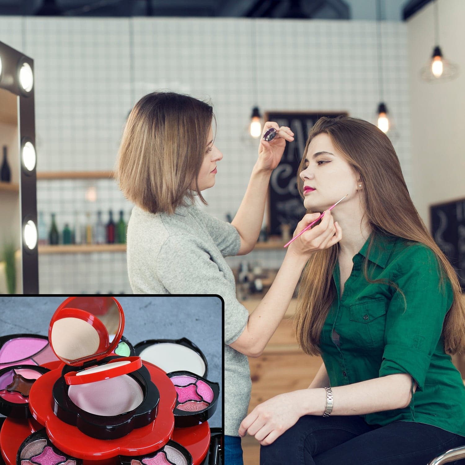 All in One Makeup Kit for Teens Flower Palette for Girls 3 Tier Cosplay thumbnail 3