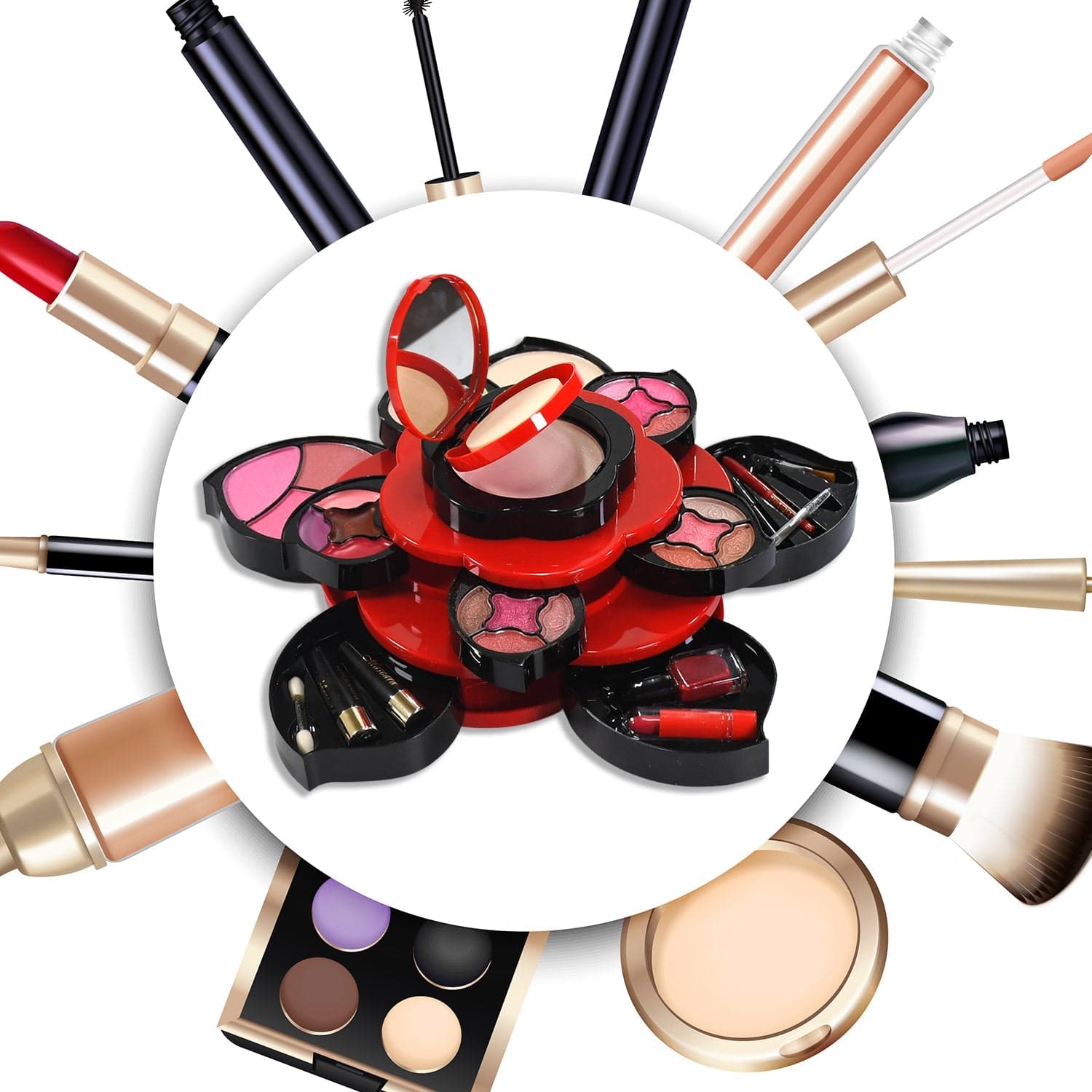 All in One Makeup Kit for Teens Flower Palette for Girls 3 Tier Cosplay thumbnail 7