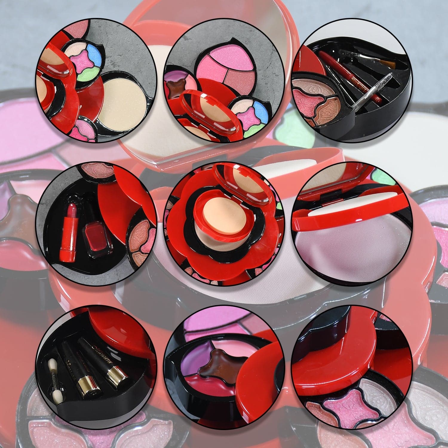 All in One Makeup Kit for Teens Flower Palette for Girls 3 Tier Cosplay thumbnail 8