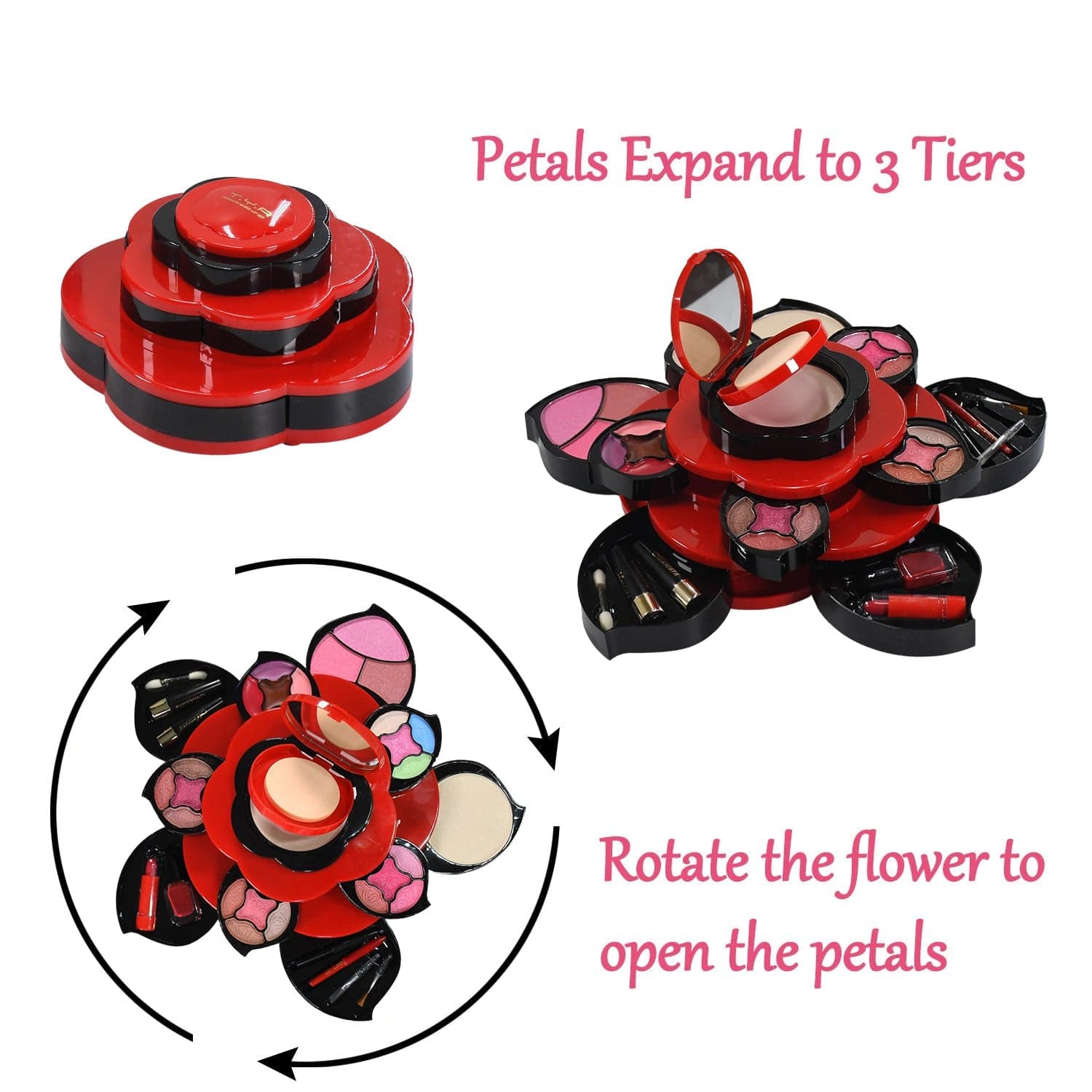 All in One Makeup Kit for Teens Flower Palette for Girls 3 Tier Cosplay thumbnail 9