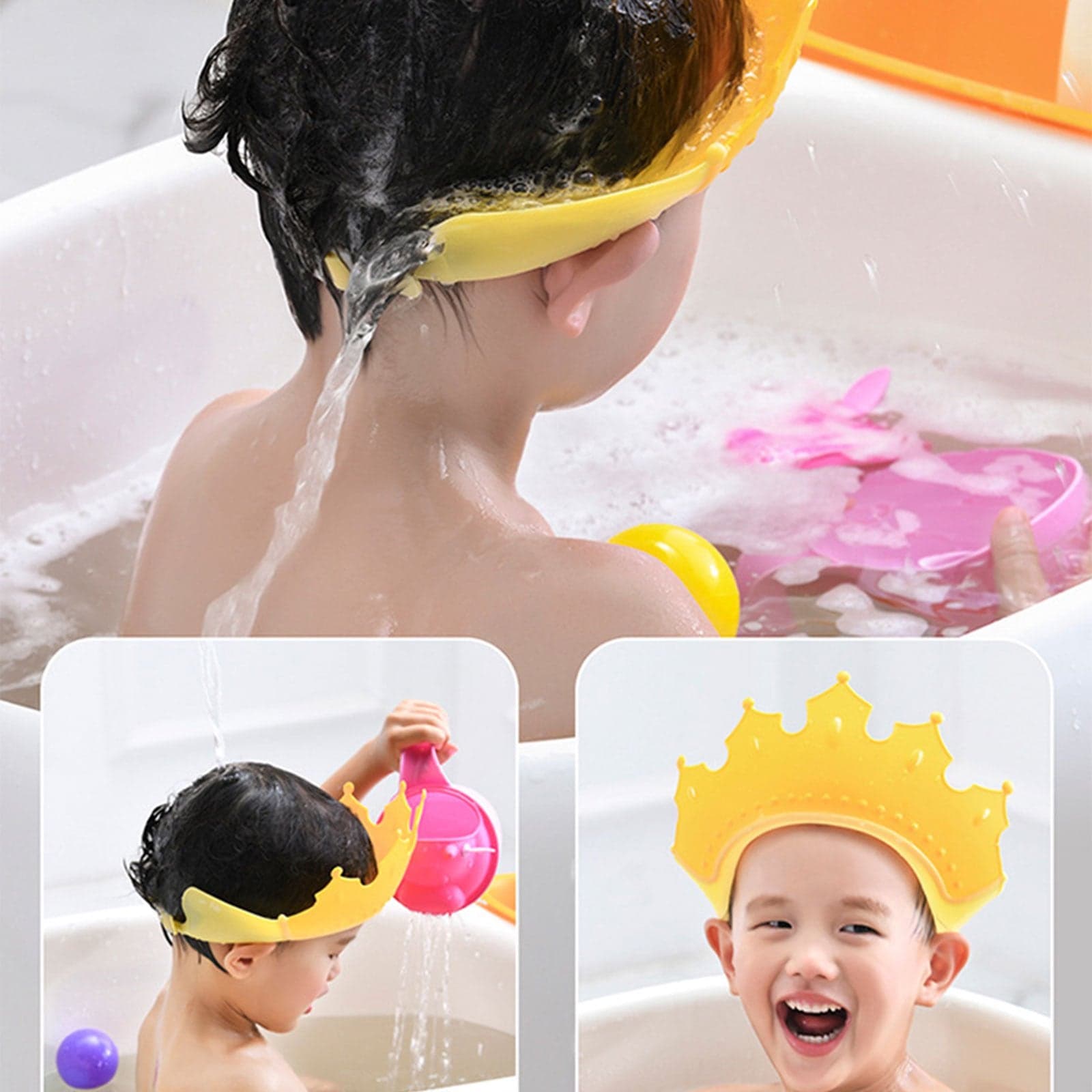 Crown Baby Shower Cap Adjustable Crown Baby Child Protection thumbnail 3