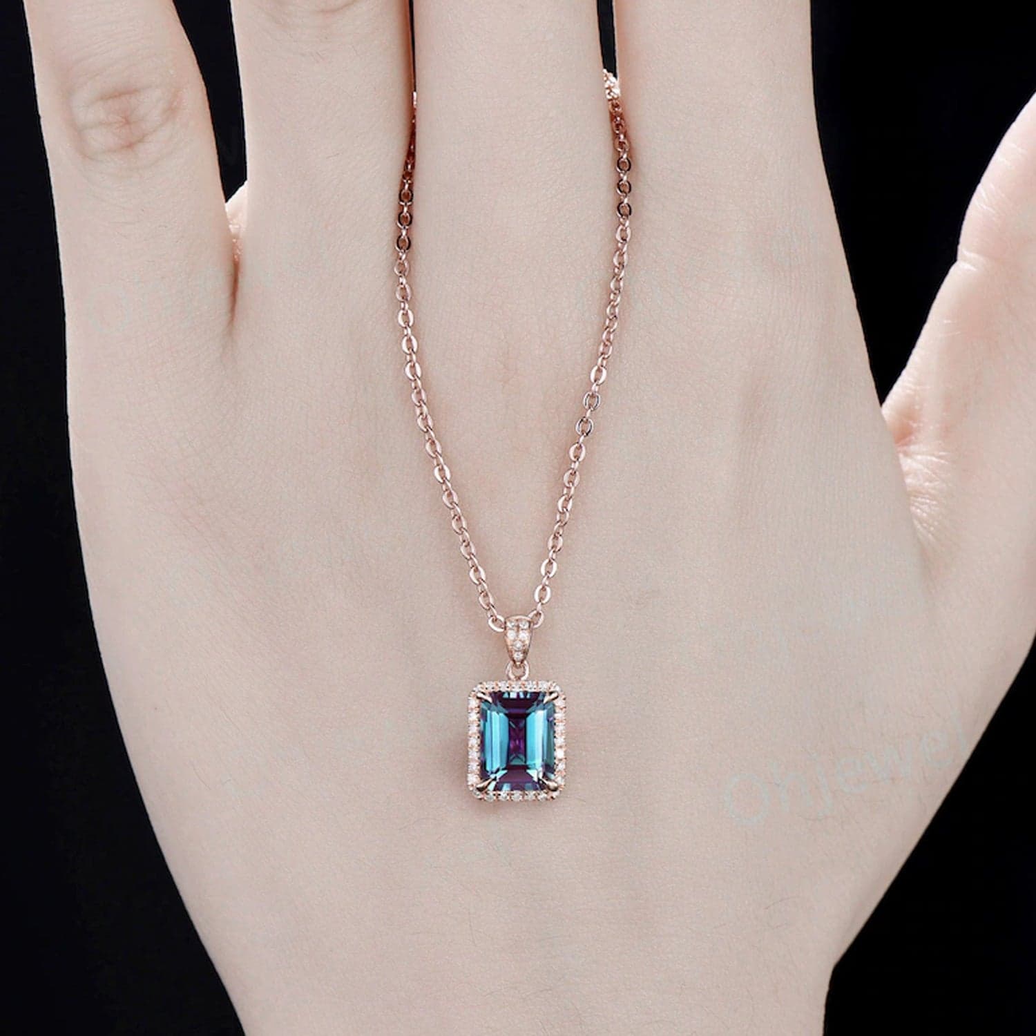 Stone Pendant Necklace Chain Set with Earrings (1 Set / Mix Color & Design) thumbnail 4