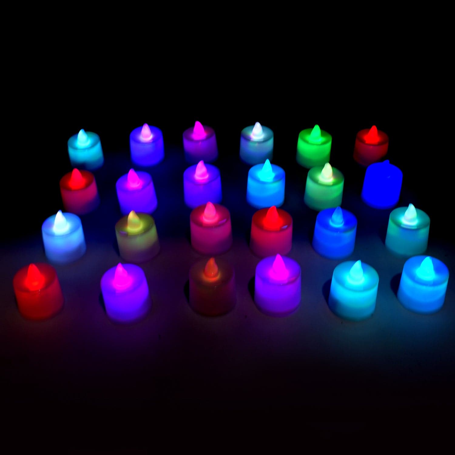Multicolor LED Tealights Candles (24 Pack): Festive Decorations, Diwali thumbnail 3