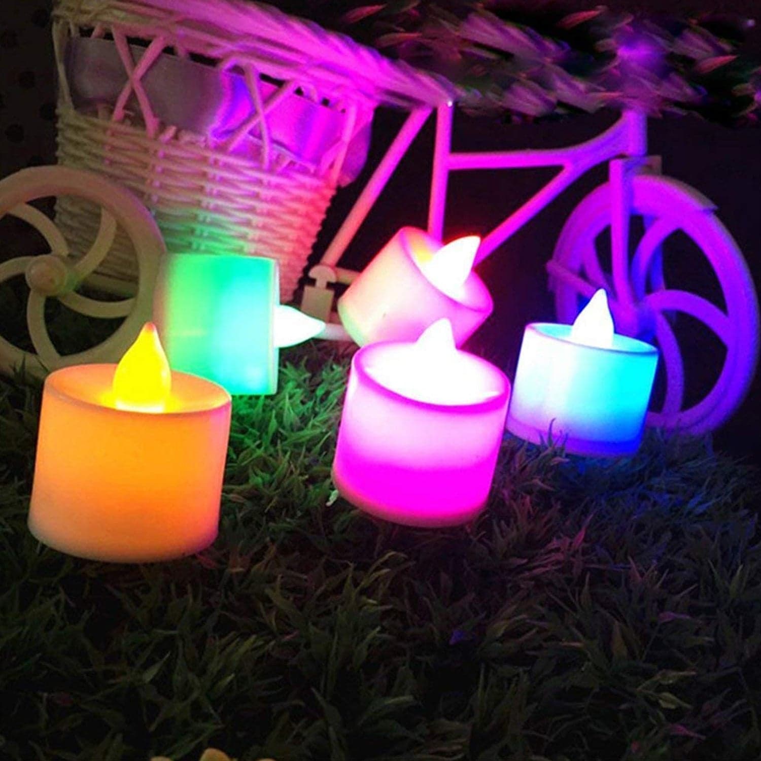 Multicolor LED Tealights Candles (24 Pack): Festive Decorations, Diwali thumbnail 6